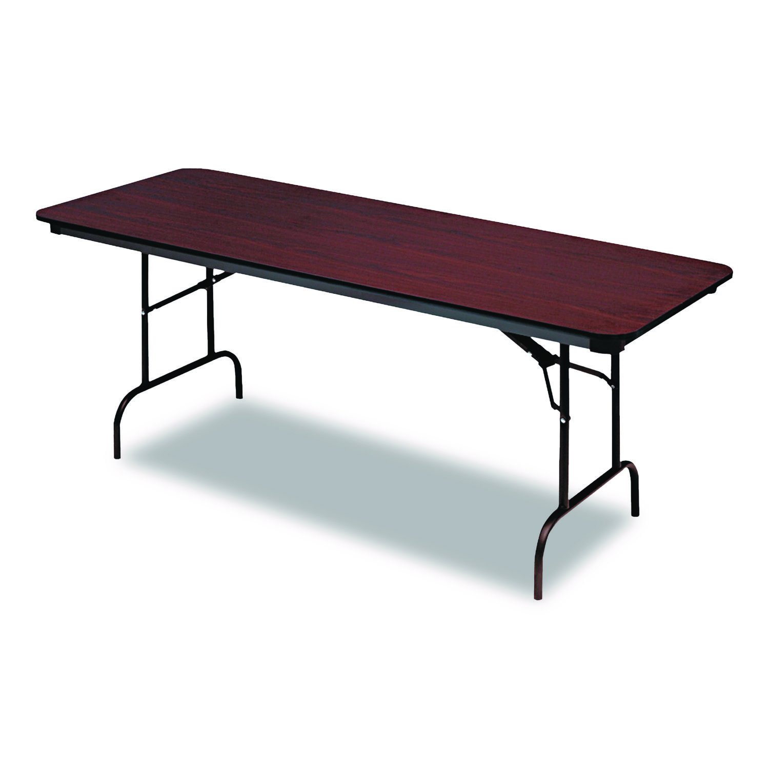 OfficeWorks Commercial Wood-Laminate Folding Table, Rectangular, 72" x 30" x 29", Mahogany