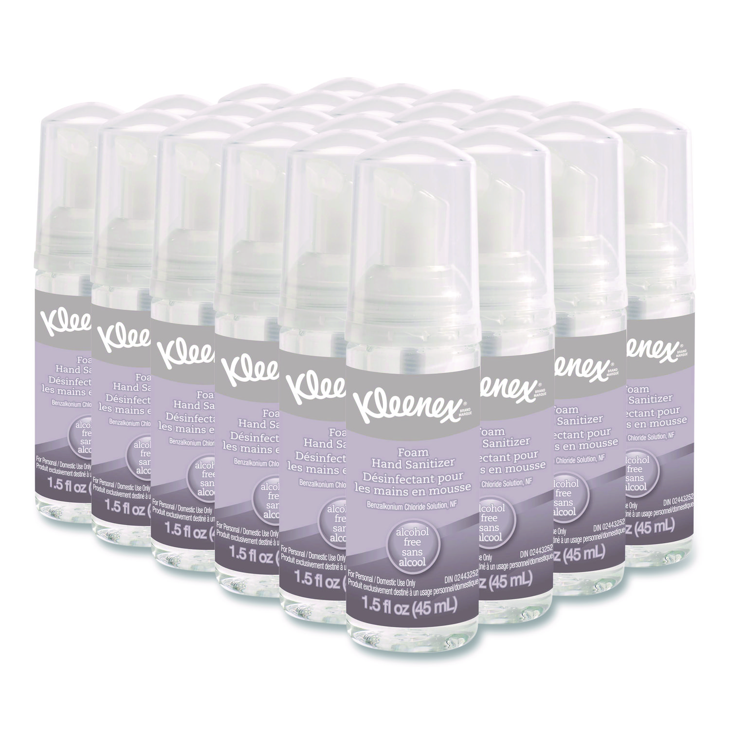 Alcohol-Free Foam Hand Sanitizer, 1.5 oz Pump Bottle, Unscented, 24/Carton