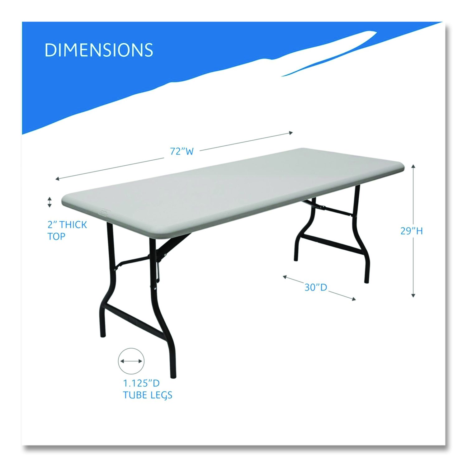 Iceberg IndestrucTable Industrial Folding Table, Rectangular, 72