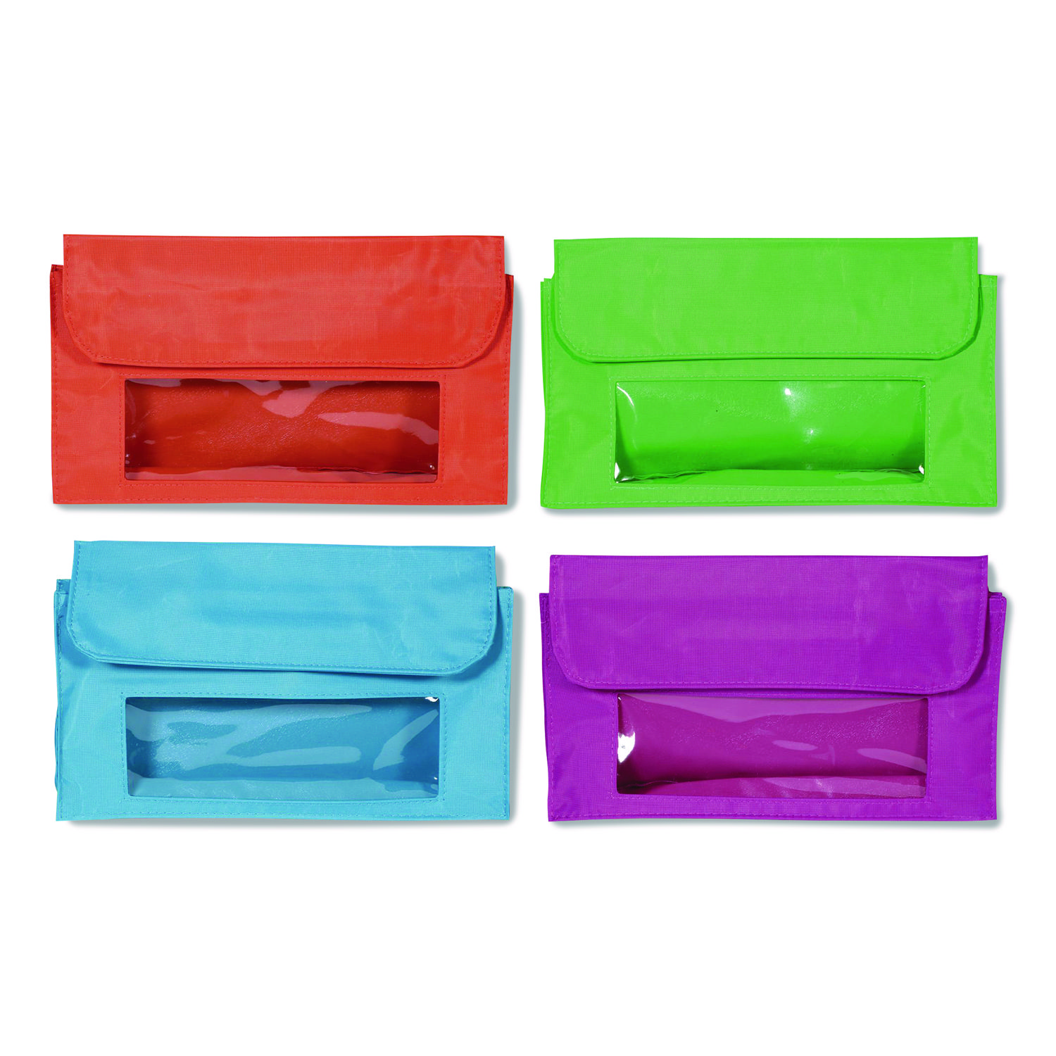 Magnetic Storage Pockets, 9.5" x 1" x 5.5", Assorted Colors, 4 Pockets