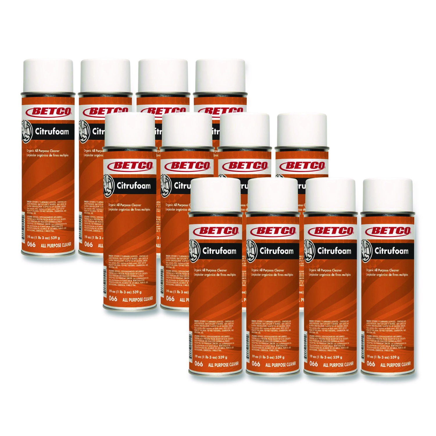 Citrufoam Cleaner/Degreaser, 19 oz Aerosol Spray, 12/Carton