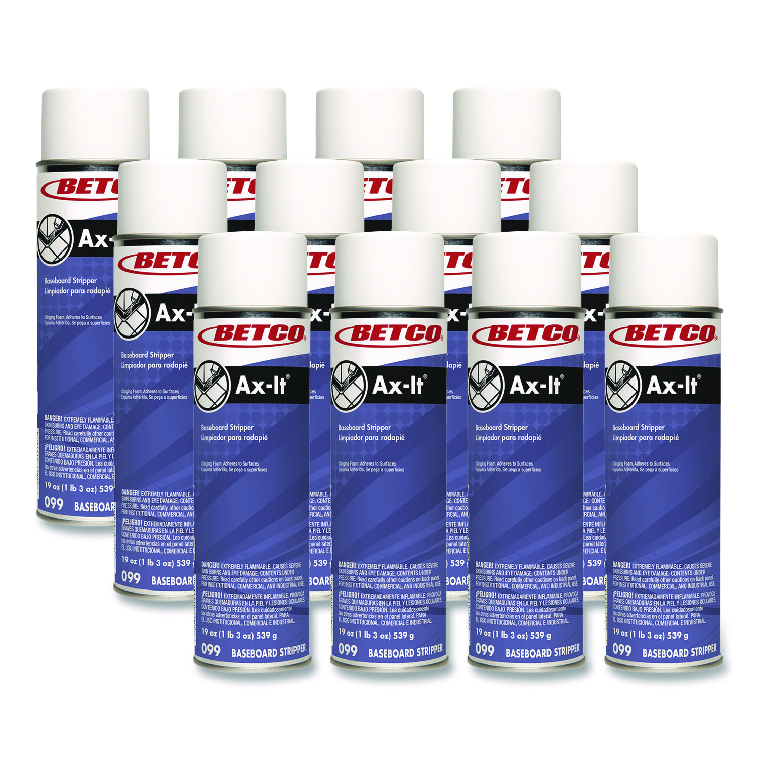 Ax-It Aerosol Baseboard Stripper, Sassafras Scent, 19 oz Aerosol Spray, 12/Carton
