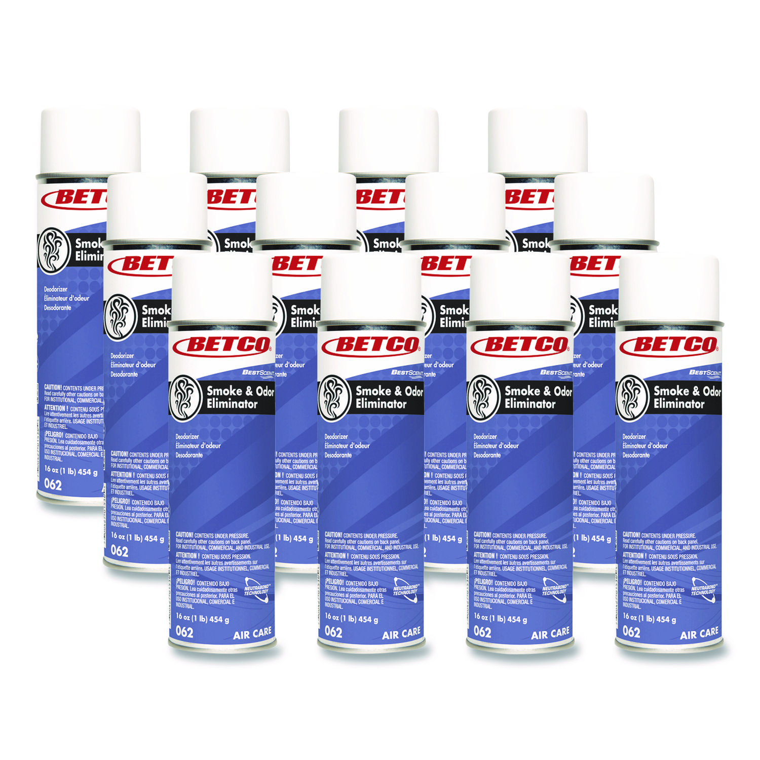 BestScent Smoke and Odor Eliminator Aerosol, Fruit/Floral Scent, 16 oz Aerosol Can, 12/Carton