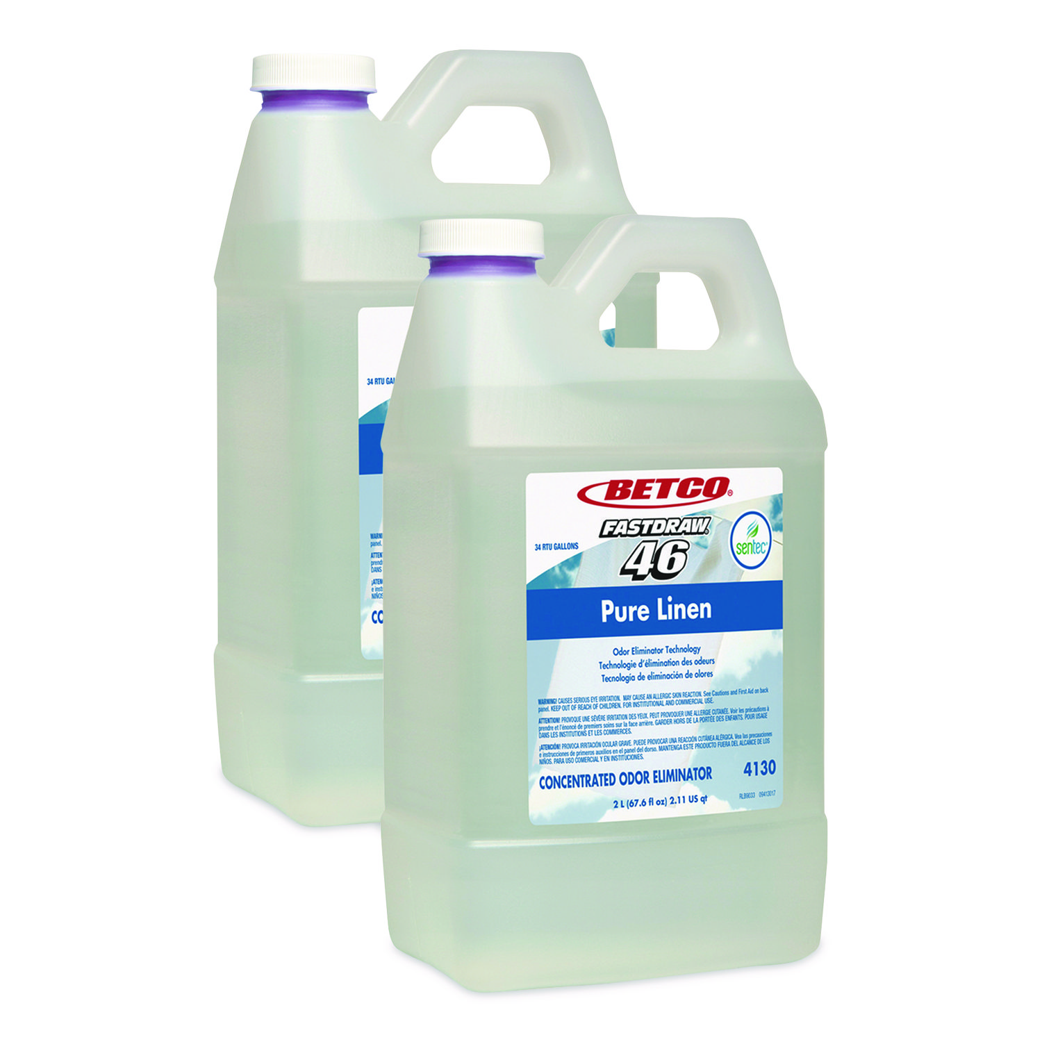 SenTec Pure Linen Concentrate Odor Eliminator, Pure Linen, 2 L Bottle, 2/Carton
