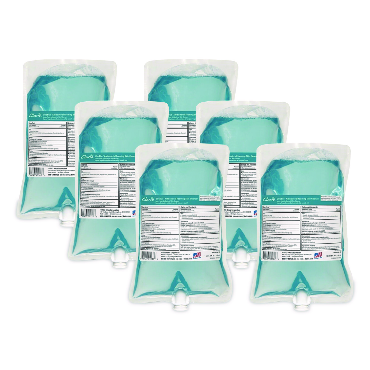 Green Earth Clear Foaming Skin Cleanser Refill, Fragrance-Free, 1,000 mL, 6/Carton