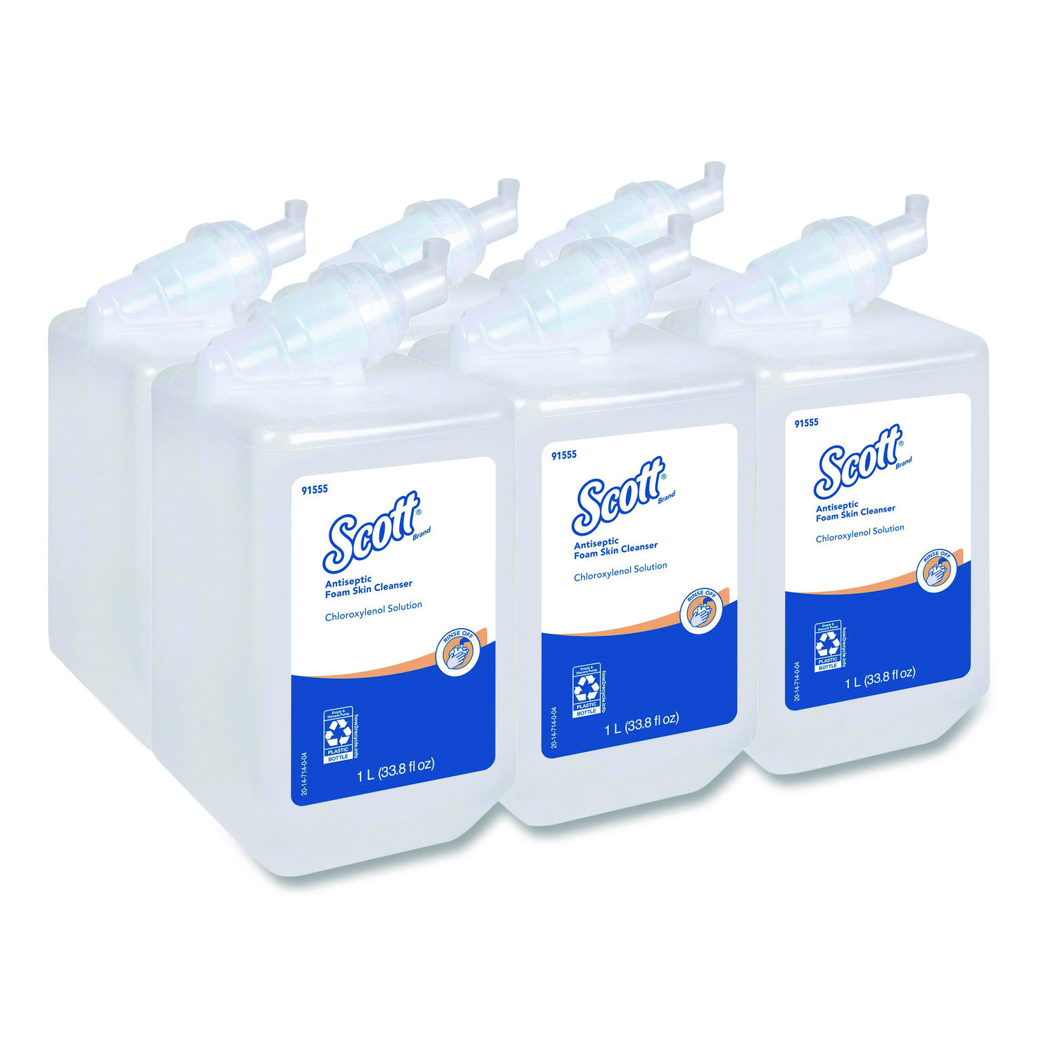 Antiseptic Foam Skin Cleanser Refill, Unscented, 1,000 mL, 6/Carton