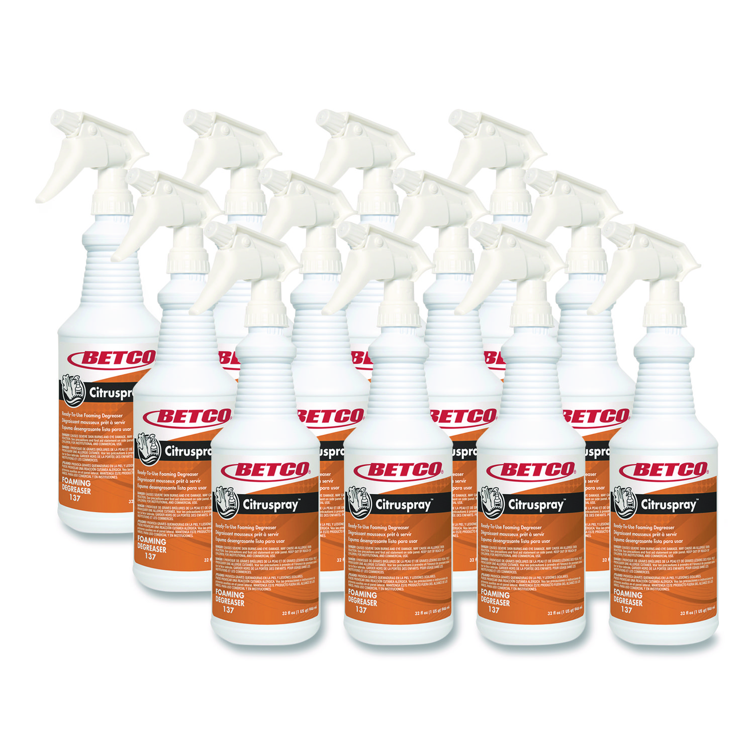 Citruspray Degreaser, Citrus Orange Scent; 32 oz Bottle, 12/Carton