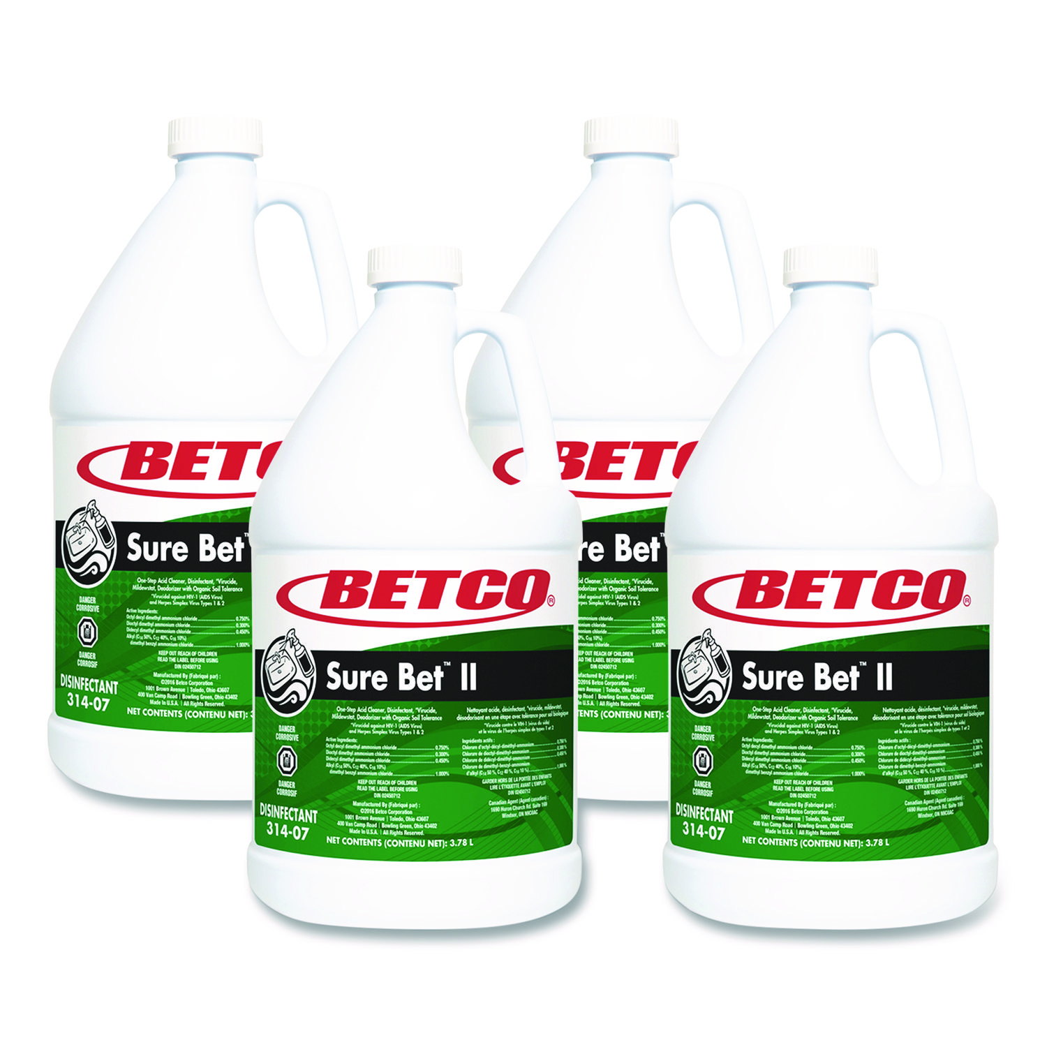 Sure Bet II Foaming Disinfectant, Citrus Scent, 1 gal Bottle, 4/Carton