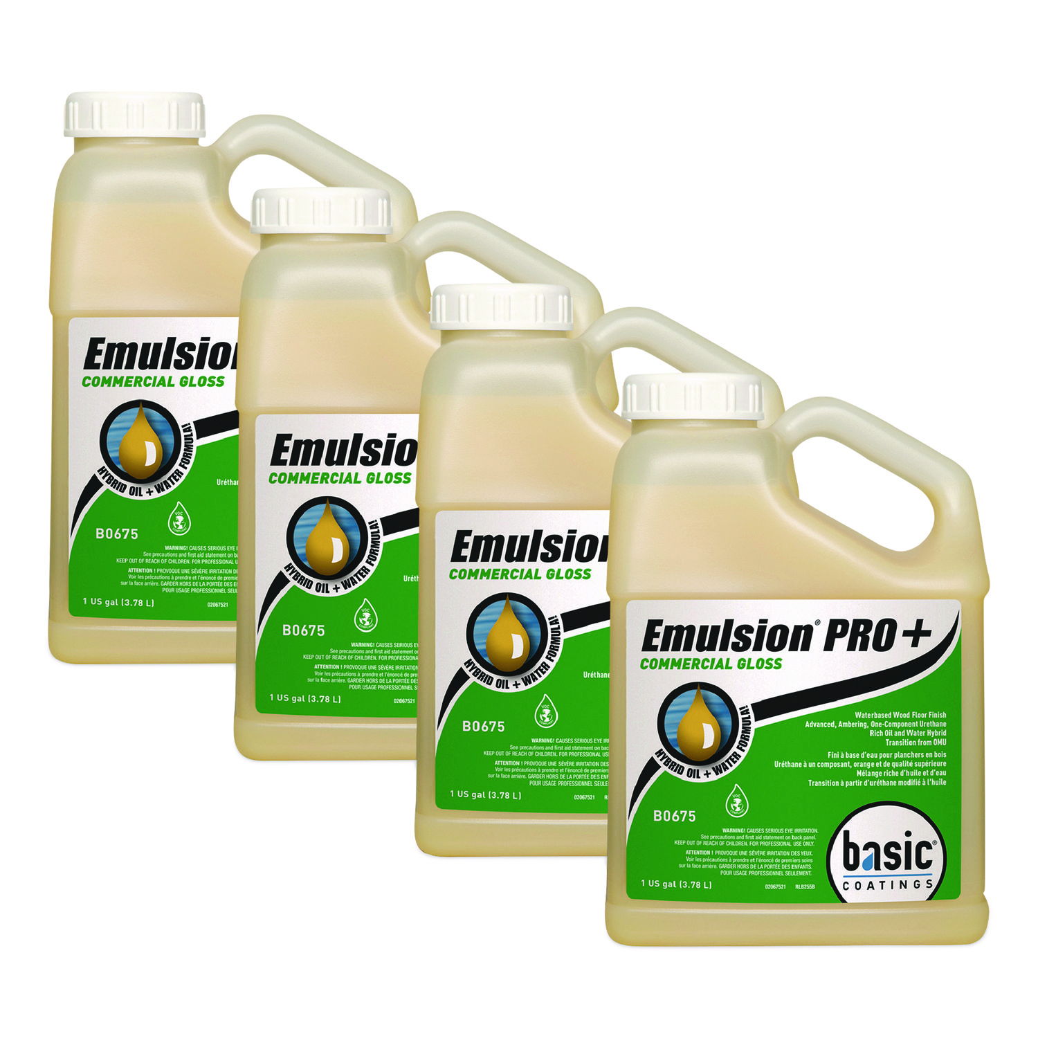 Emulsion Pro+ Floor Finish and Sealer, 1 gal Bottle, 4/Carton