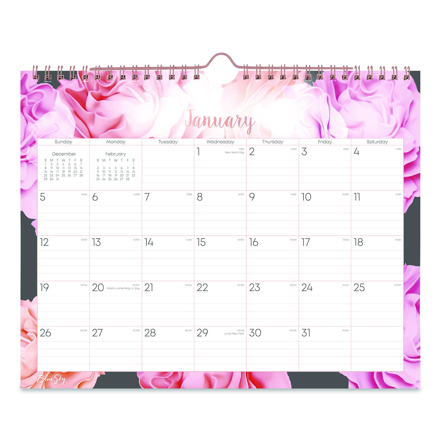 Joselyn Monthly Wall Calendar, Floral Artwork, 11 x 8.75, White/Multicolor Sheets, 12-Month (Jan to Dec): 2026