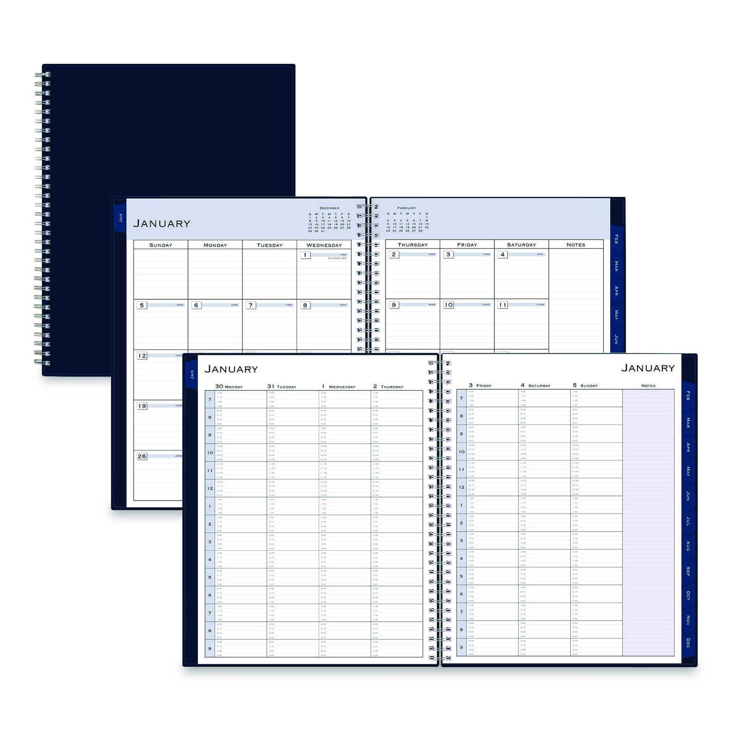 Passages Weekly Appointment Book and Monthly Planner, 11 x 8.5, Navy Cover, 12-Month (Jan to Dec): 2026