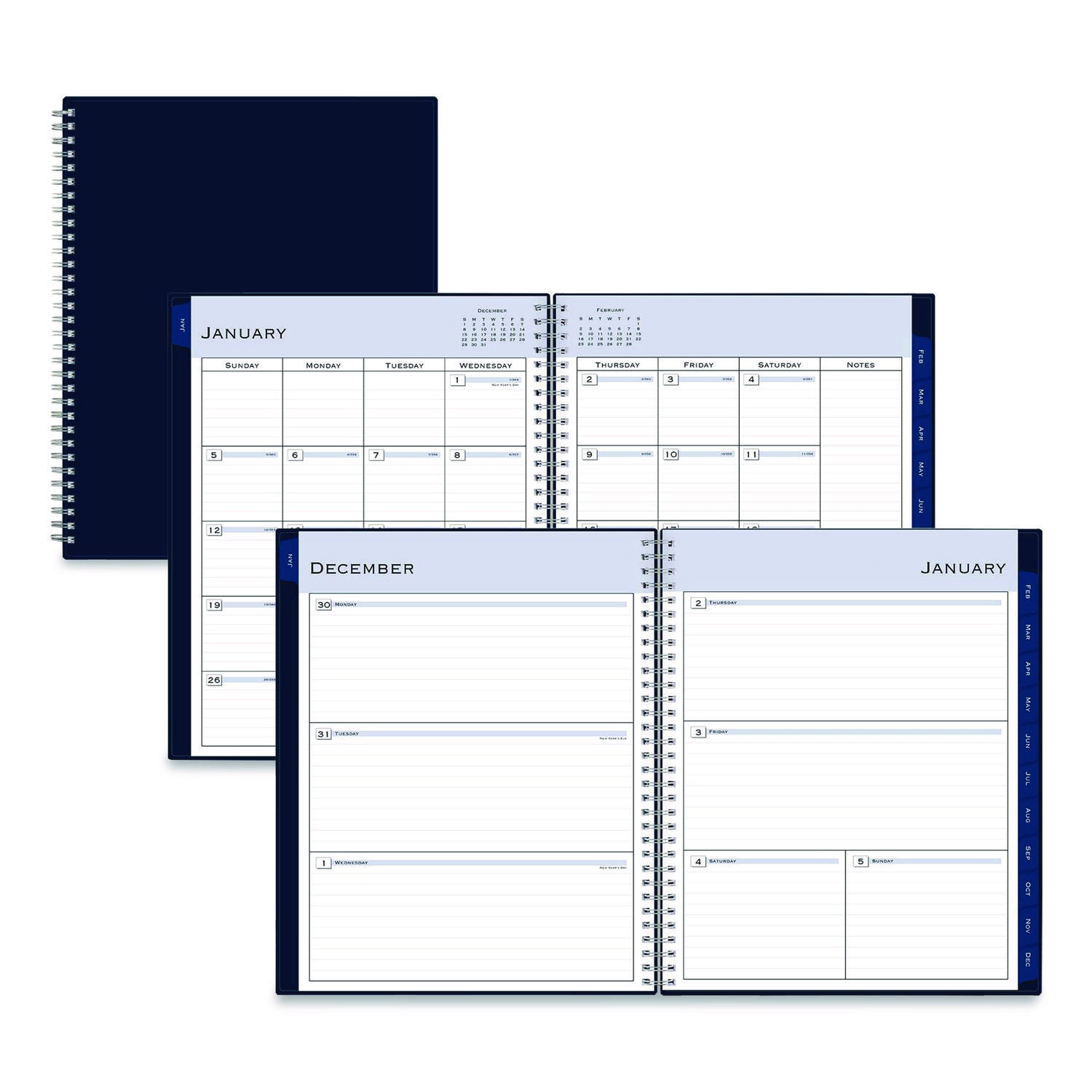 Passages Weekly/Monthly Planner, 11 x 8.5, Navy Cover, 12-Month (Jan to Dec): 2026