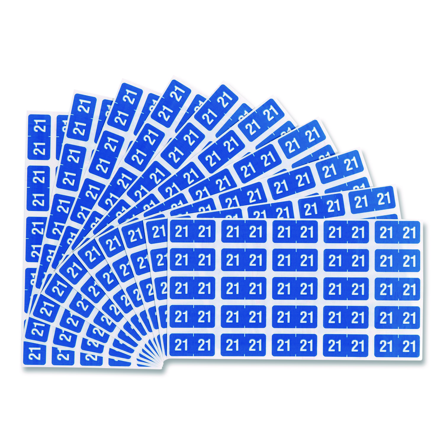 Year 2021 End Tab Folder Labels, 1 x 0.5, Light Blue/White, 250 Labels/Pack
