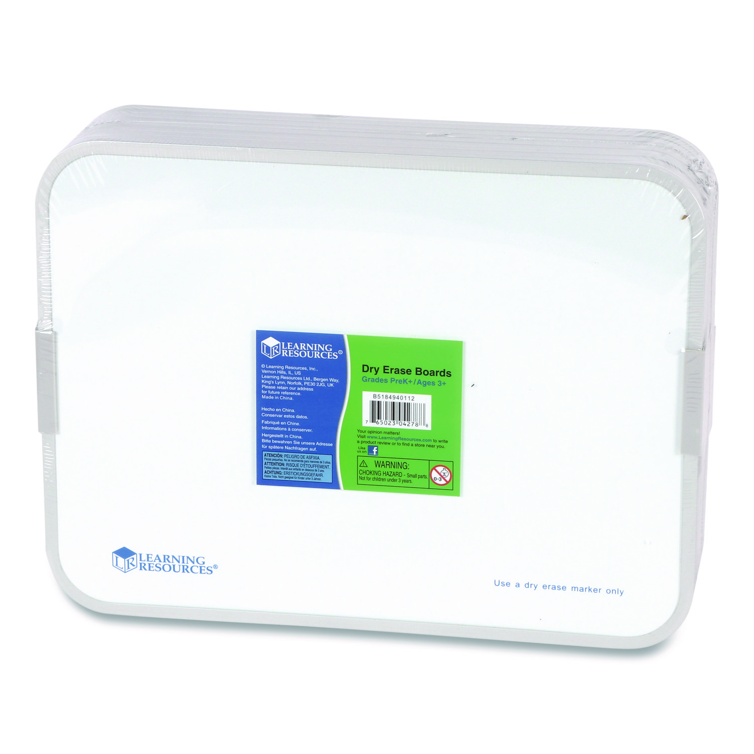 Dry Erase Boards, 9" x 12", White Surface, 10 Boards
