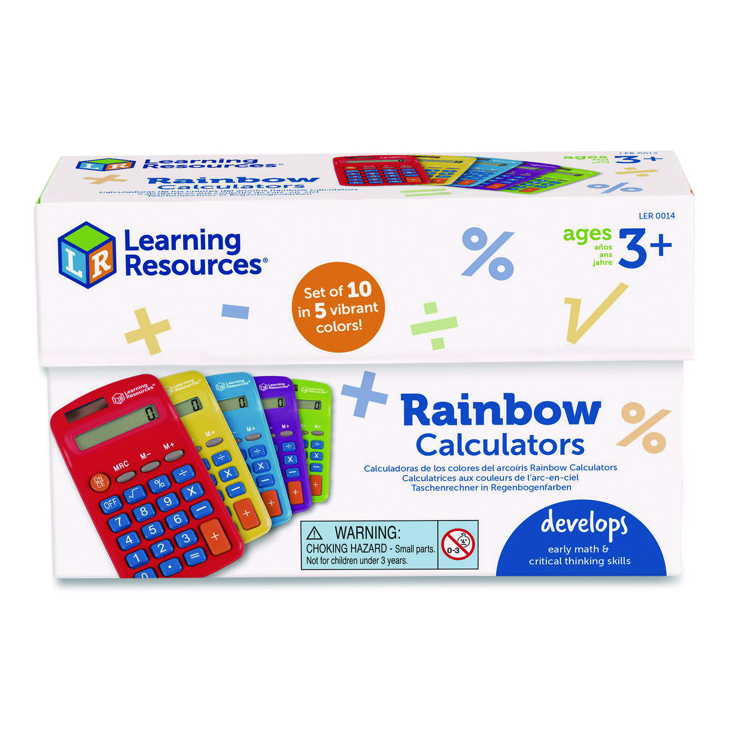 Rainbow Calculators, 8-Digit, LCD, 10 Calculators