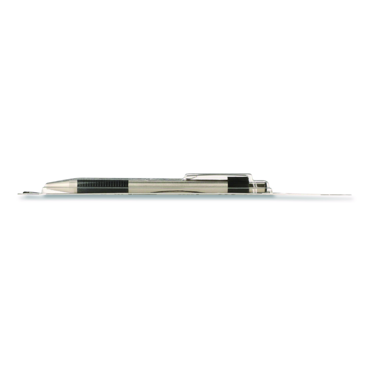 F-301 Ballpoint Pen, Retractable, Fine 0.7 mm, Black Ink, Stainless Steel/Black Barrel