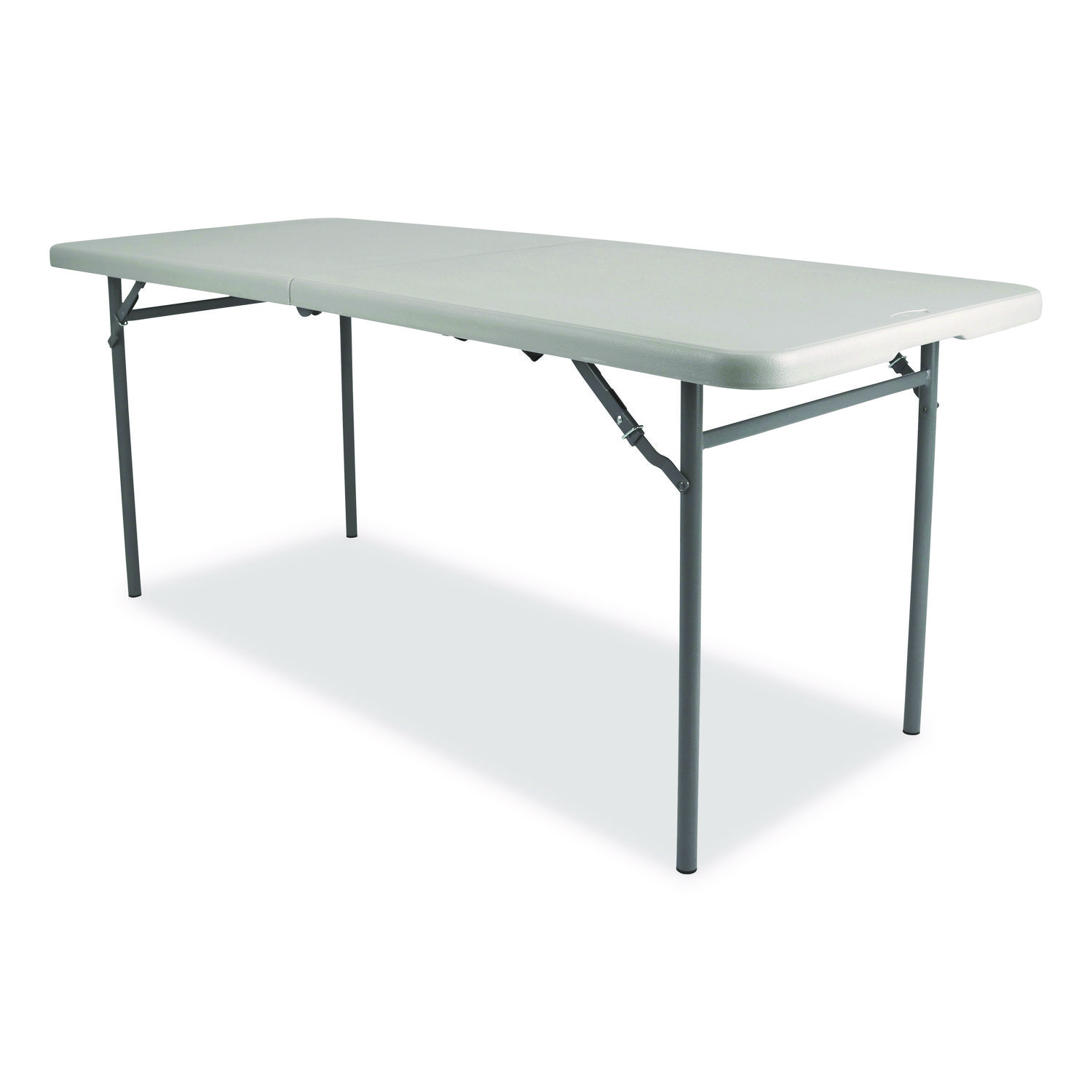 Comfort Max Fold-in-Half Table, Rectangular, 60w x 30d x 29.25h, Speckled Gray Top, Gray Base/Legs