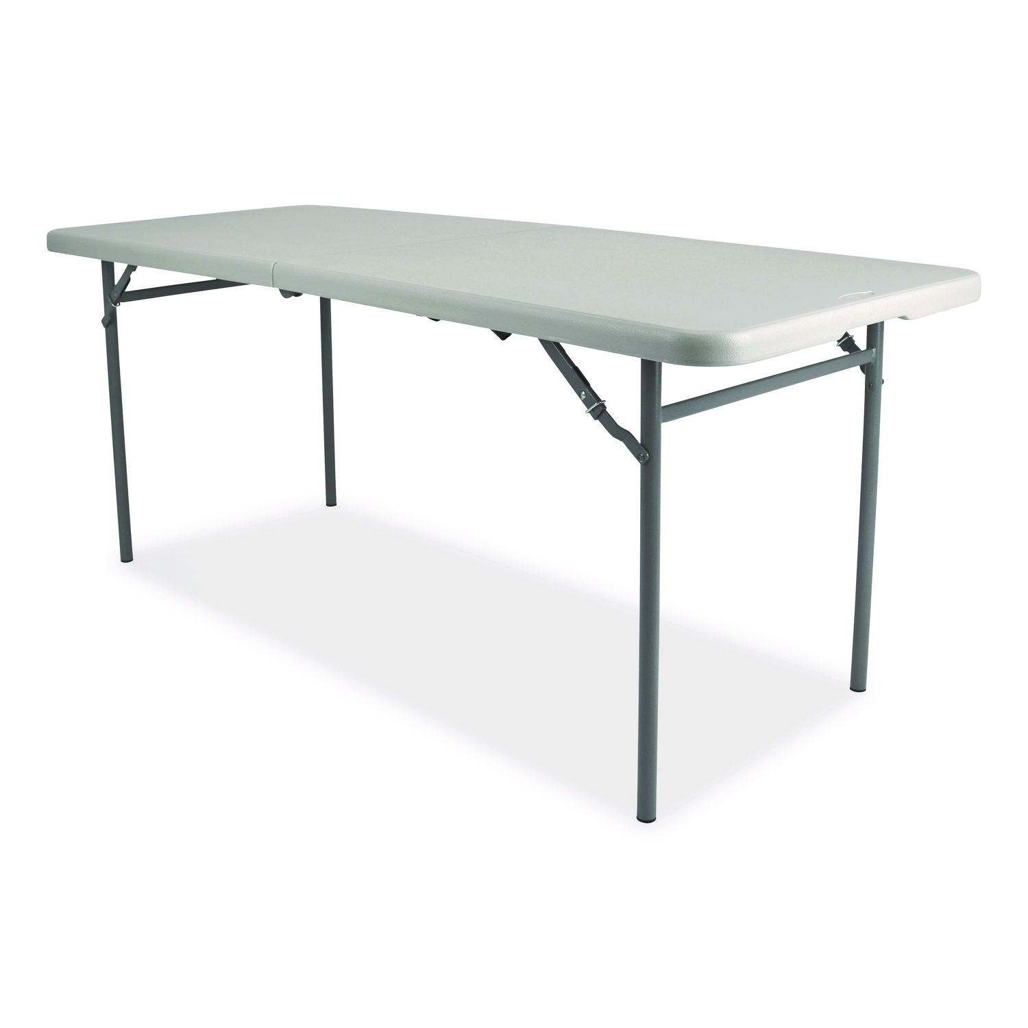 Comfort Max Fold-in-Half Table, Rectangular, 72w x 30d x 29.25h, Speckled Gray Top, Gray Base/Legs