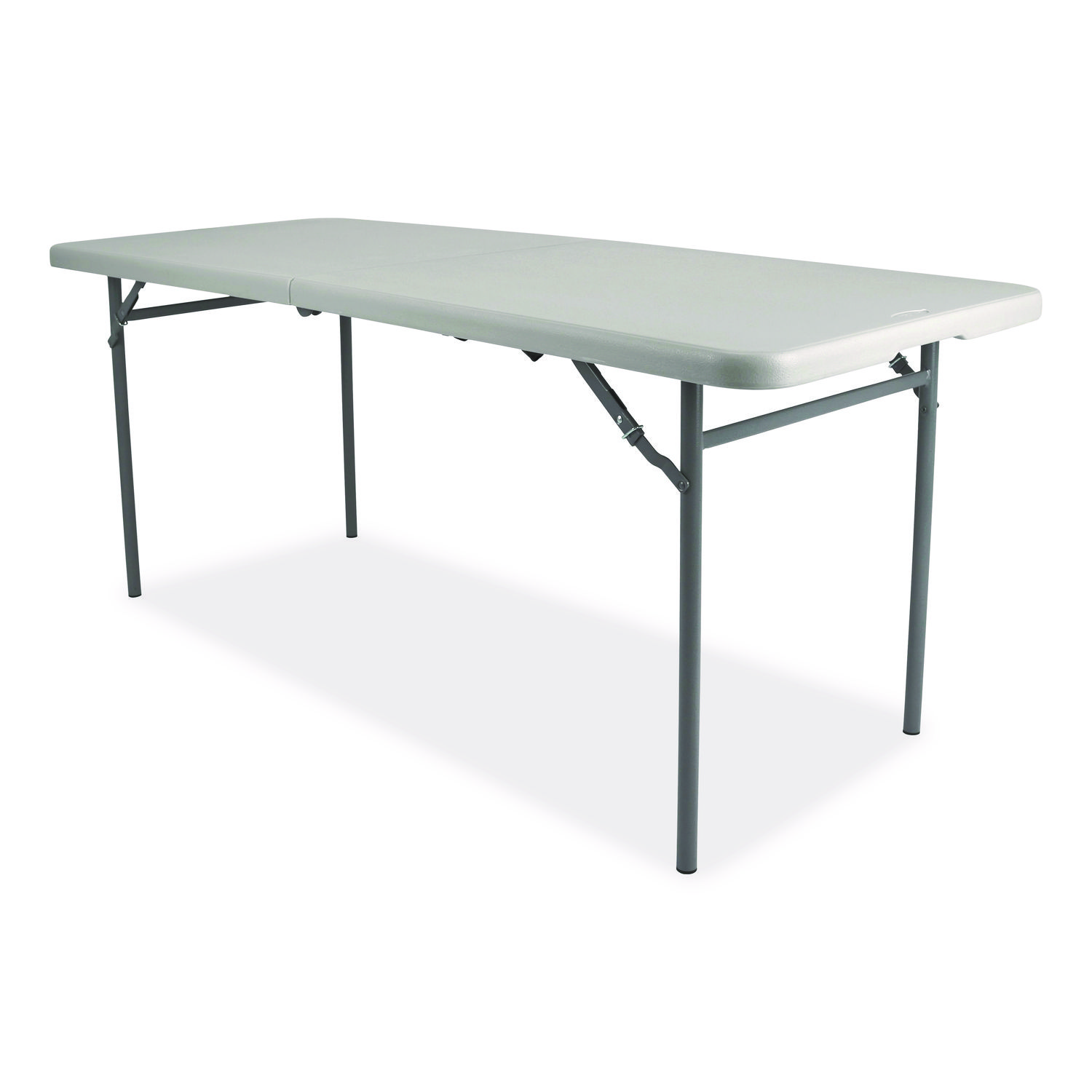 Comfort Max Fold-in-Half Table, Rectangular, 96w x 30d x 29.25h, Speckled Gray Top, Gray Base/Legs