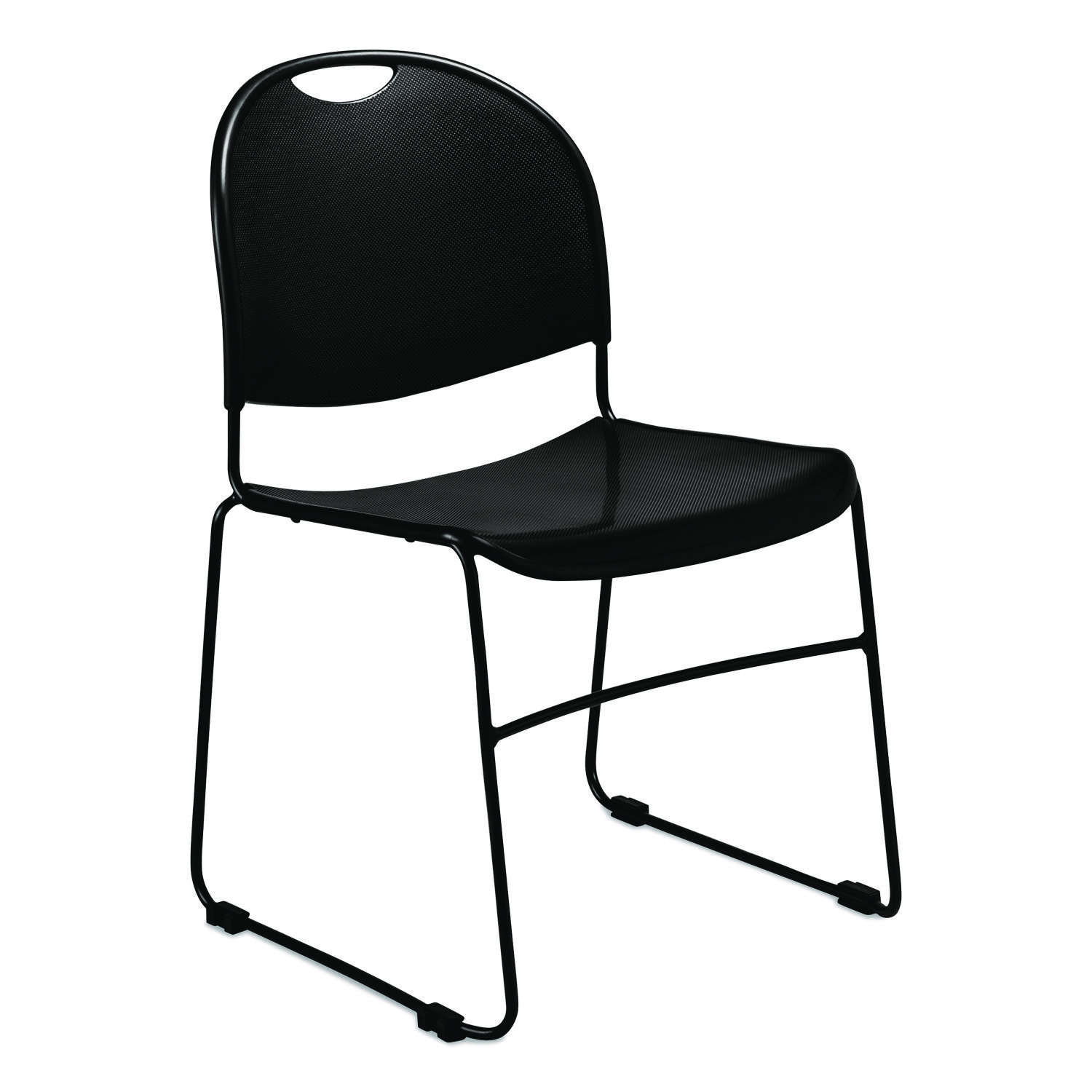 850 Series Multi-Purpose Ultra Compact Stack Chair, Supports Up to 300 lbs, 17" Seat Height, Black Seat/Back/Base, 4/Carton