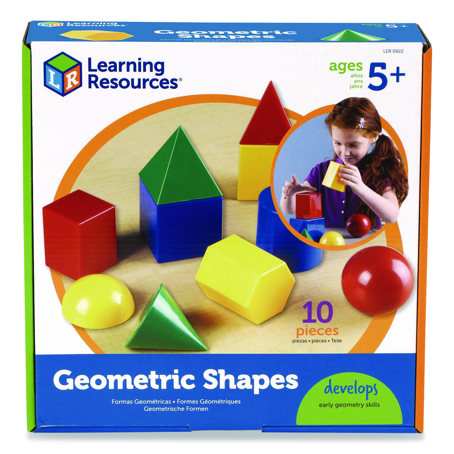 Large Geometric Shapes, Grades K to 5, 10 Pieces
