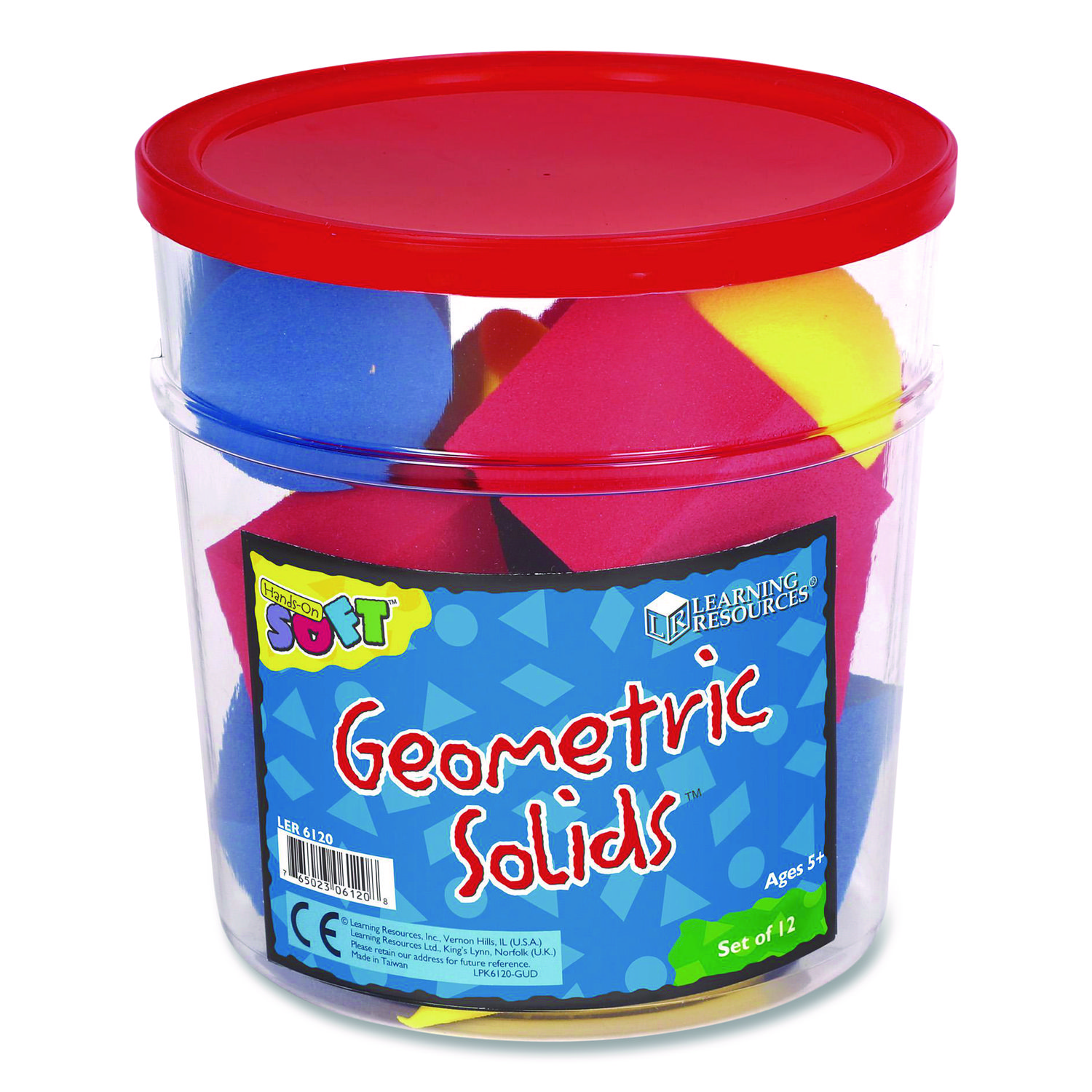 Hands-On Soft Geometric Solids, Grades K to 5, 12 Pieces