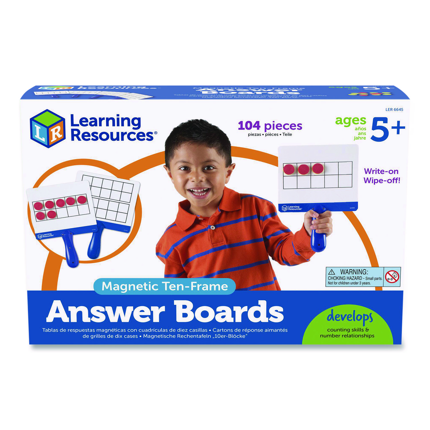 Magnetic Ten-Frame Answer Boards, Ages 5 and Up, 104 Pieces