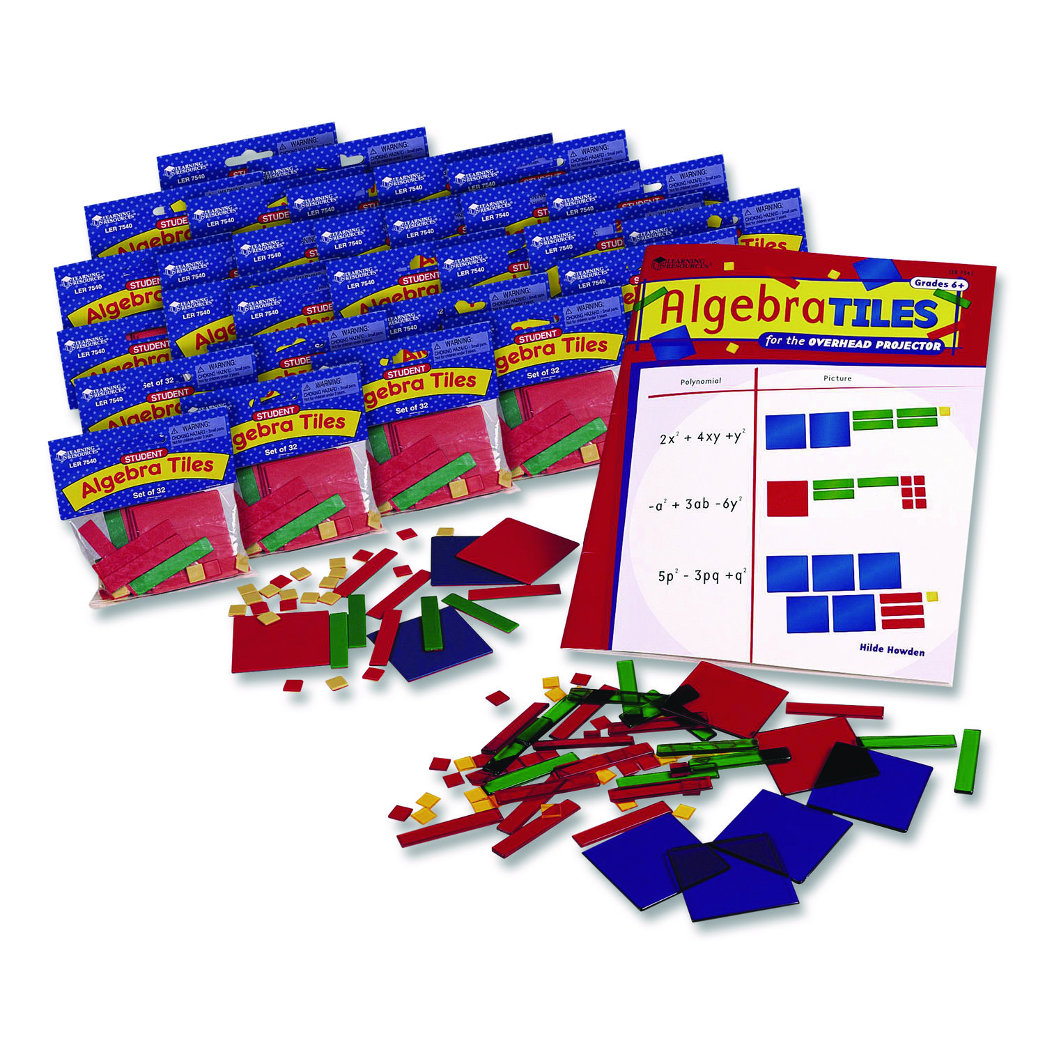 Algebra Tiles Class Set, Grades 7 to 9, 32 Pieces/Set, 30 Sets