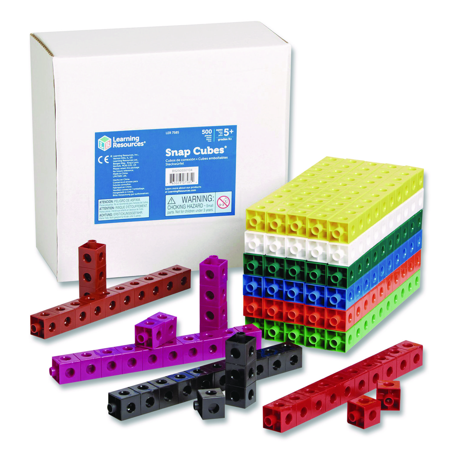 Snap Cubes, Grades K to 2, 500 Pieces