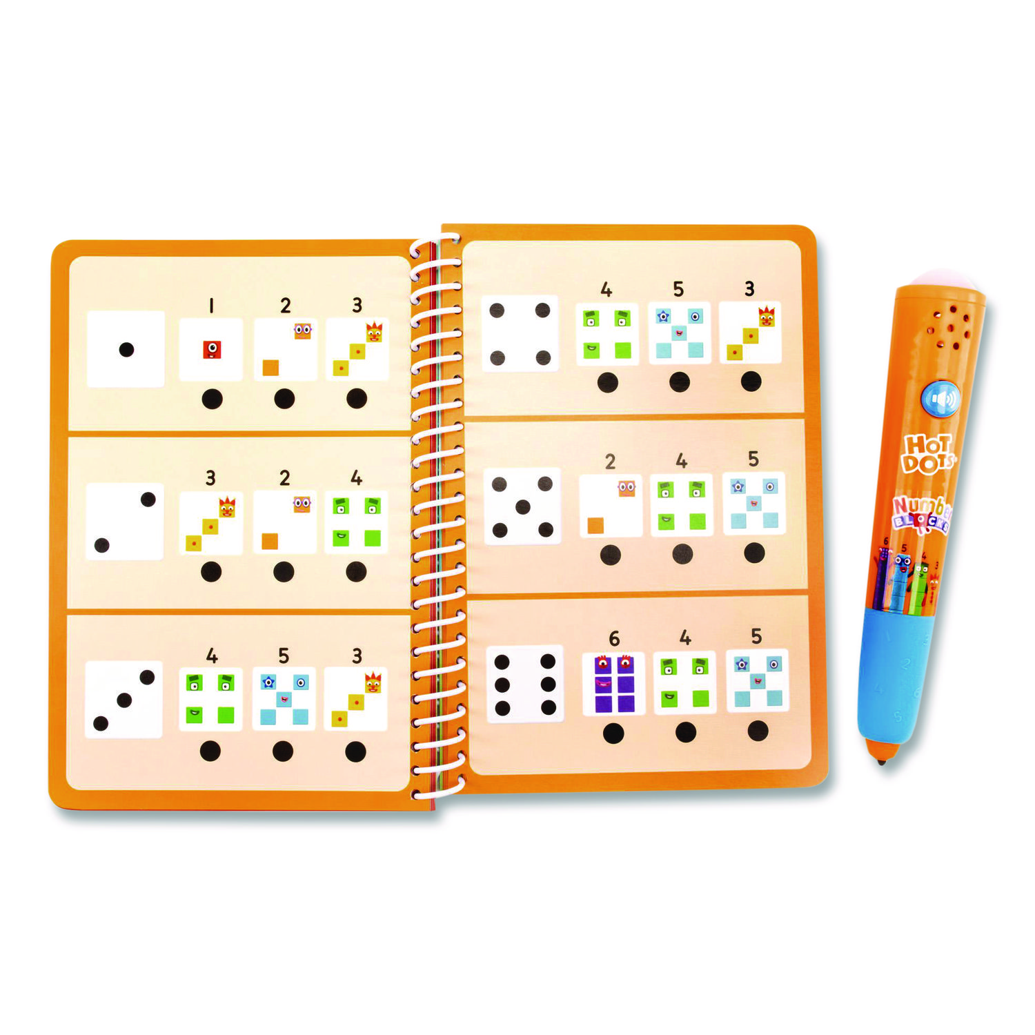 Hot Dots Numberblocks Activity Book with Interactive Pen, Number Recognition 1-10, 75 Activities, Pre-K to K, 60 Pages