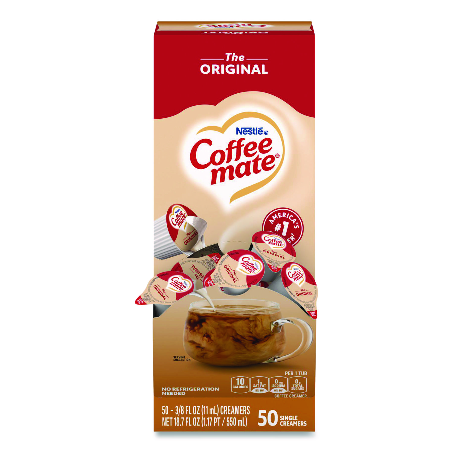 Liquid Coffee Creamer, Original, 0.38 oz Mini Cups, 50/Box - Stone Printing  Office Supply