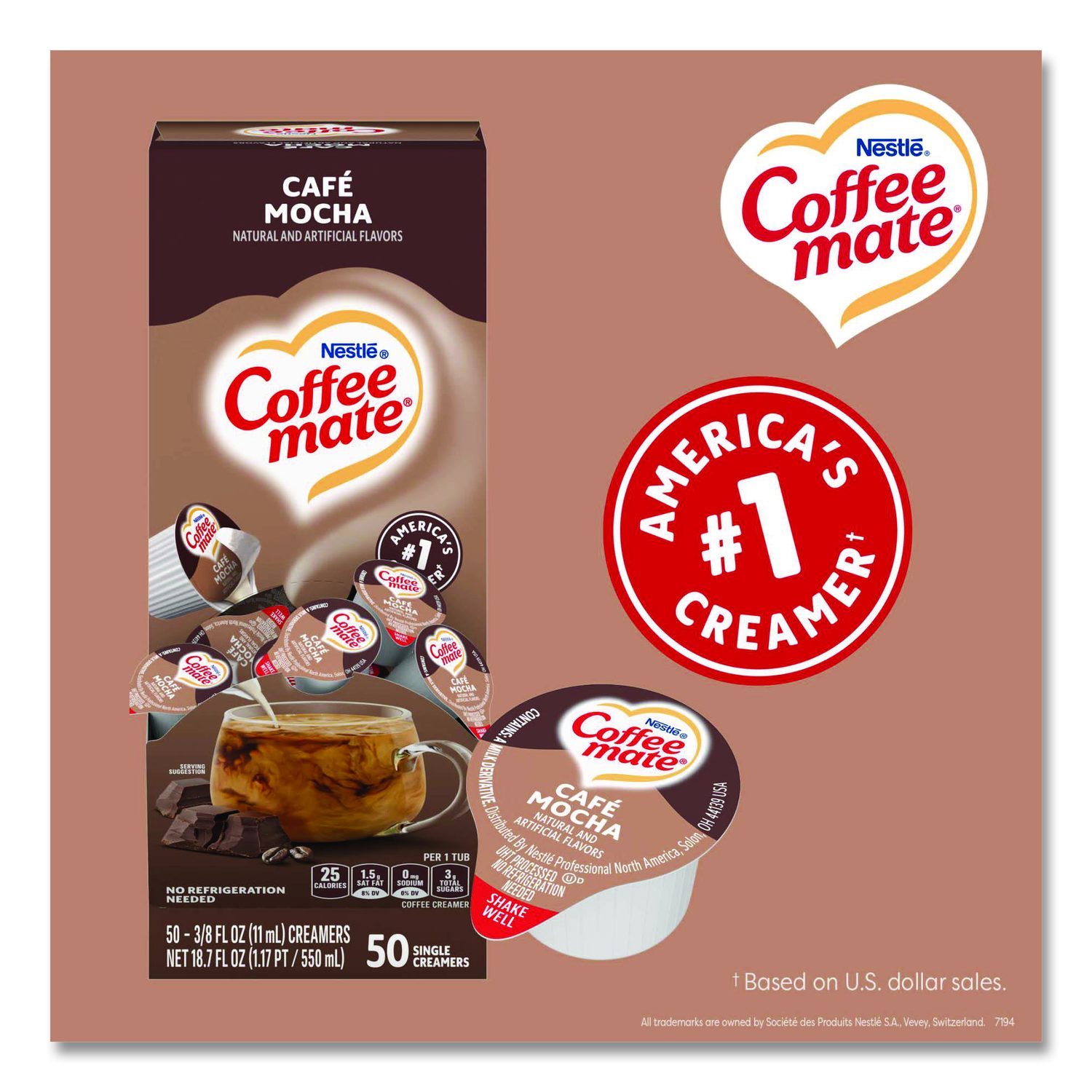 Coffee mate Café Mocha Nondairy Liquid Creamer Singles - Cafe