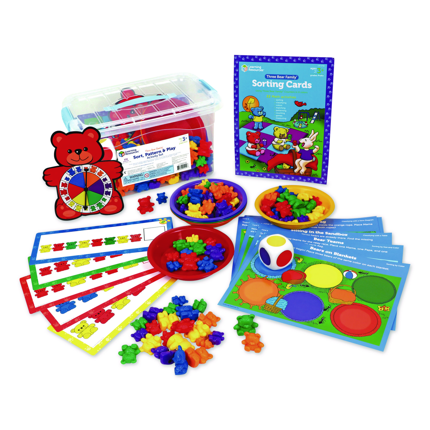 Three Bear Family Sorting Activity Set, Pre-K to K, 133 Pieces