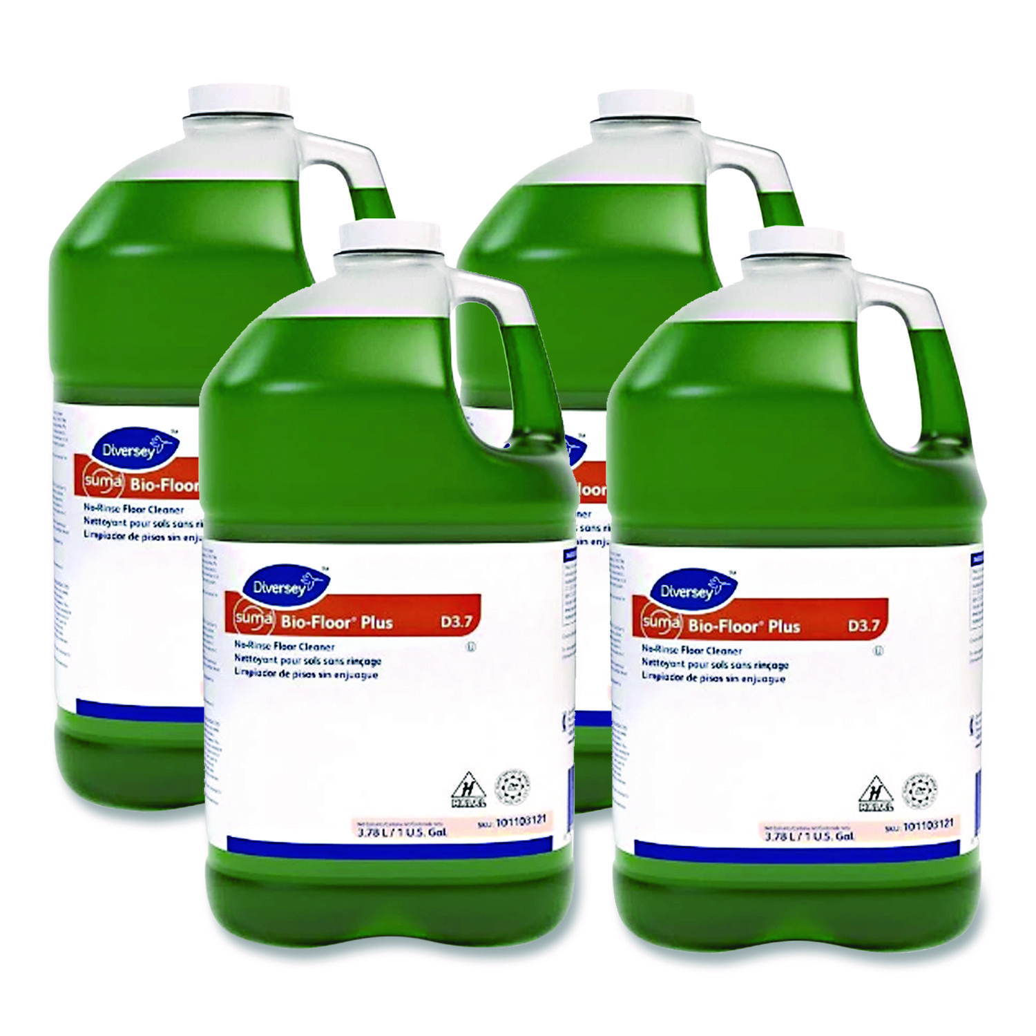 Suma Bio-Floor Cleaner, Unscented, Liquid, 1 gal Bottle, 4/Carton