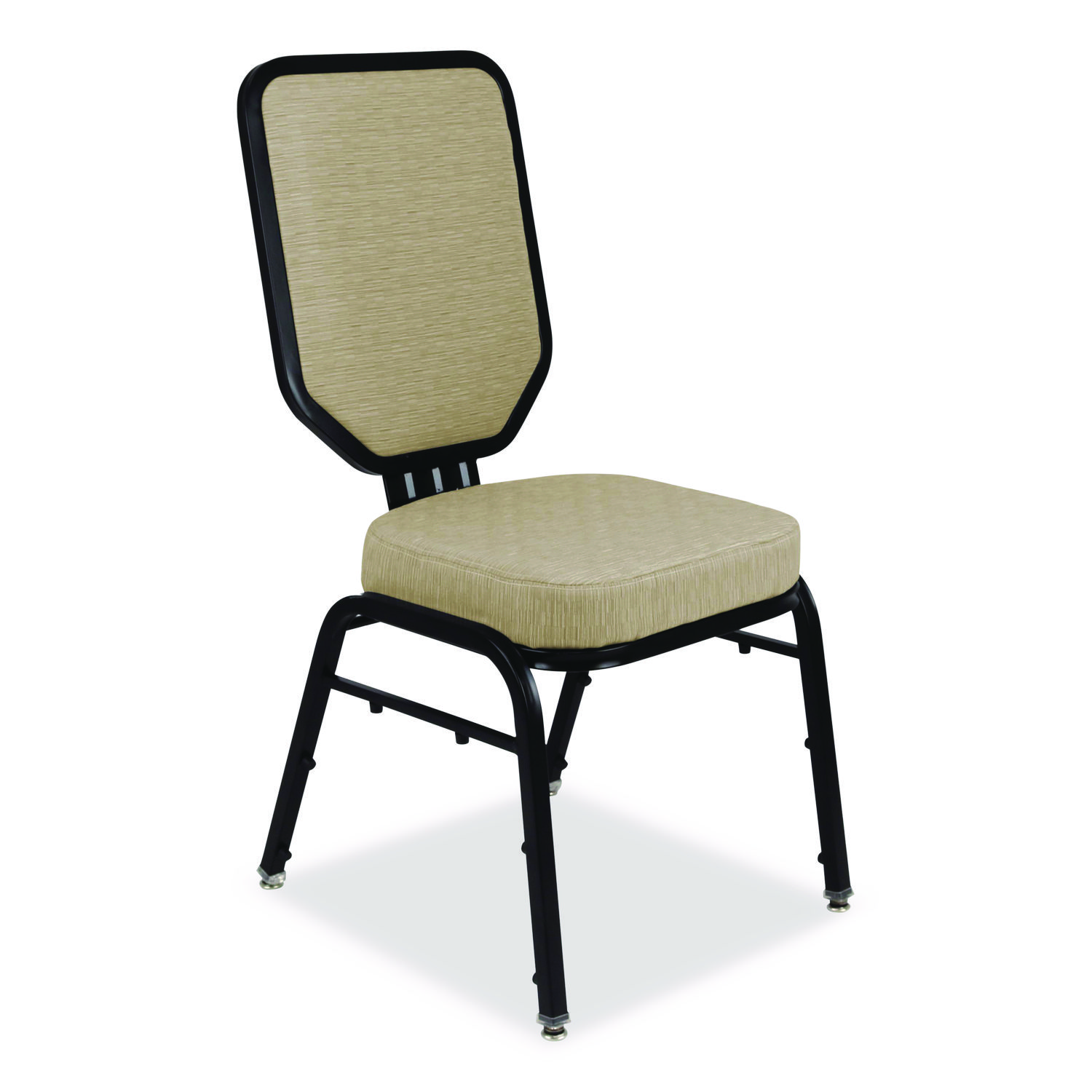 Flex-Back Banquet Chair, Supports Up to 500 lbs, 18.6" Seat Height, Morticia Taupe Seat/Back, Black Base, 2/Pack