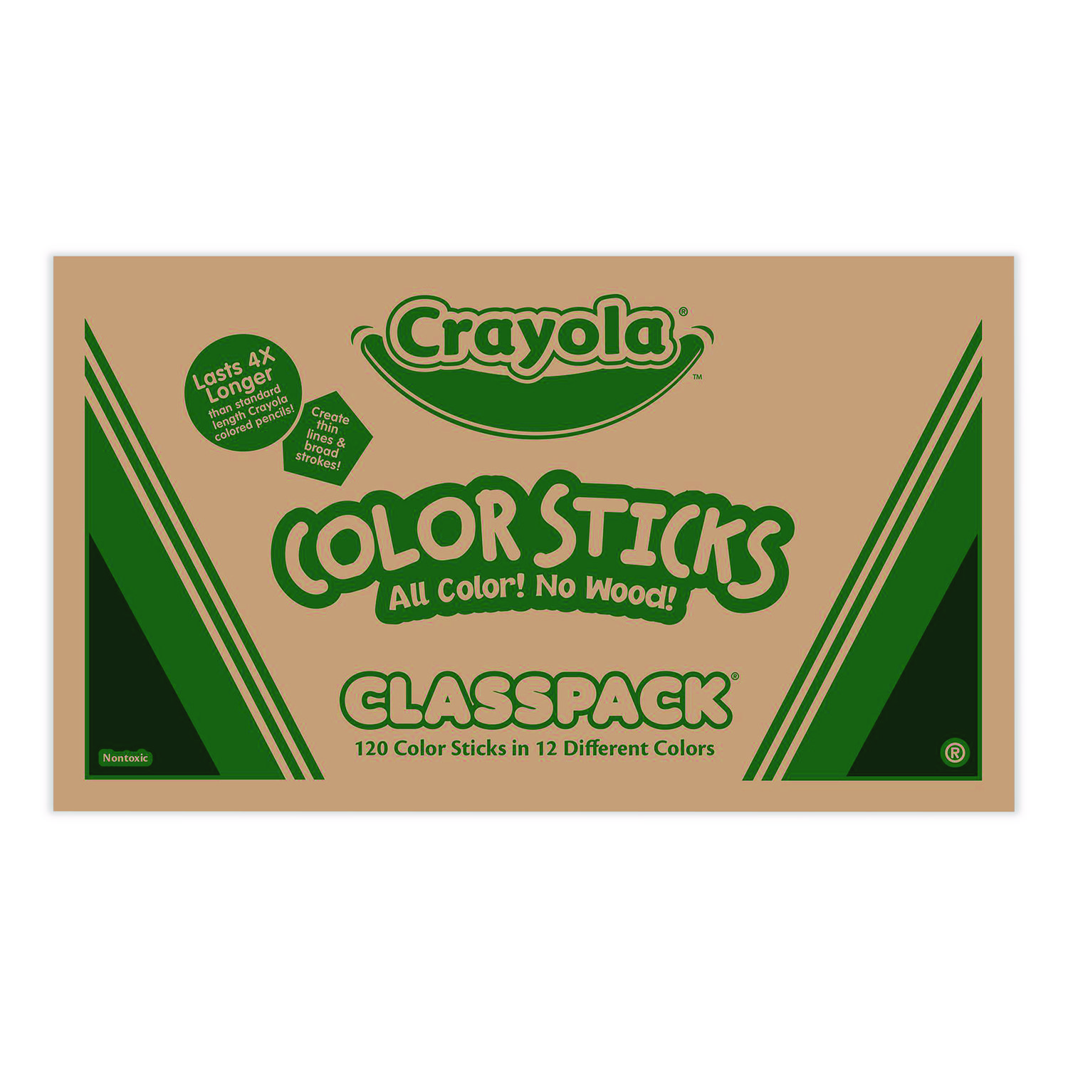 Color Sticks Classpack Set, 9.7 mm, Assorted Lead and Barrel Colors, 120/Pack