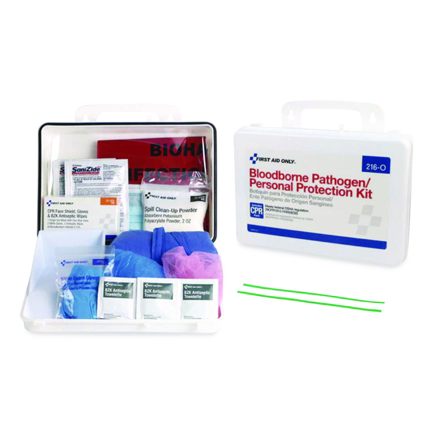 Bloodborne Pathogen Spill Clean Up Kit with CPR Pack, 31 Pieces, Plastic Case