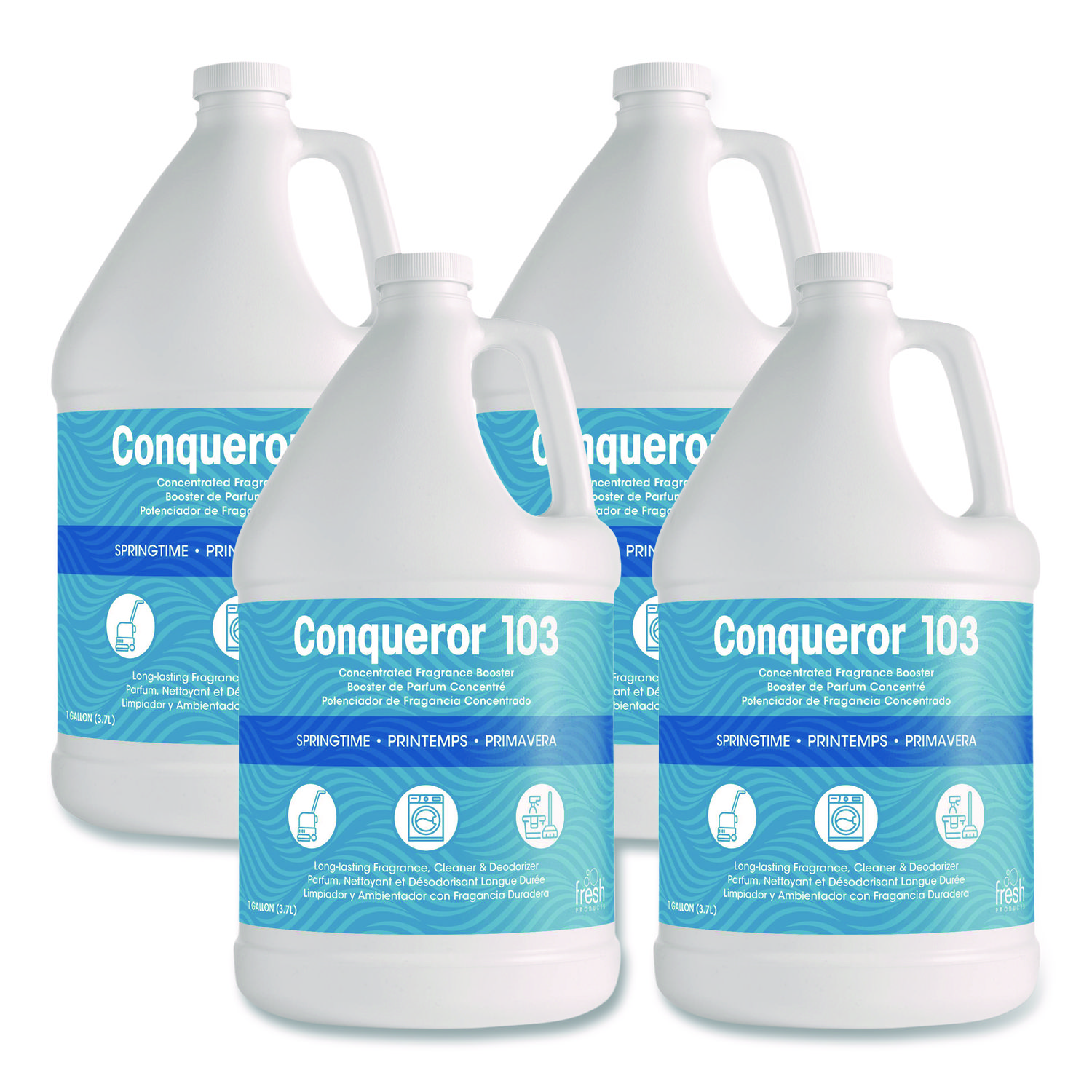 Conqueror 103 Odor Counteractant Concentrate, Springtime, 1 gal Bottle, 4/Carton