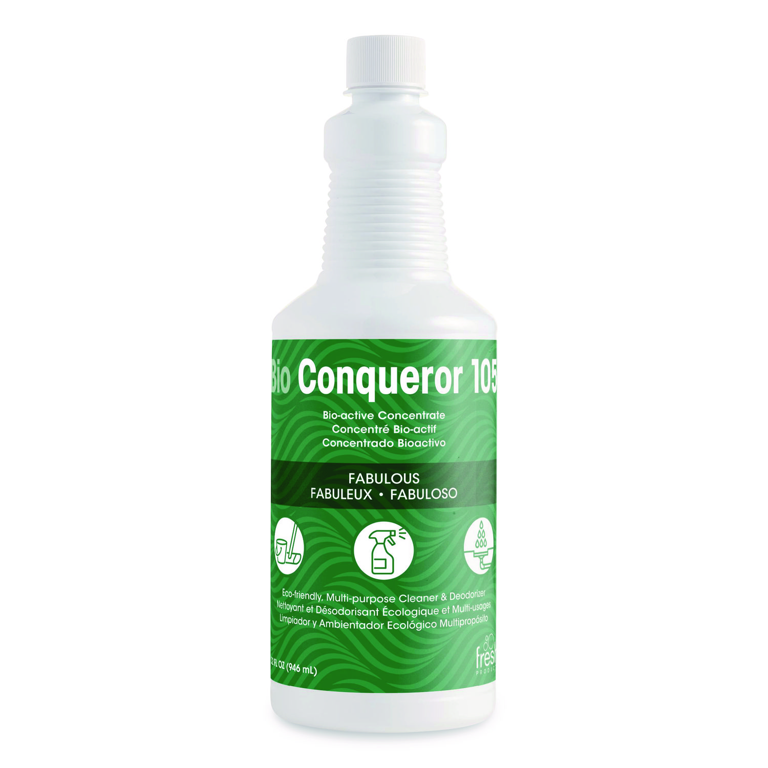Bio Conqueror 105 Enzymatic Odor Counteractant Concentrate, Fabulous, 32 oz Bottles, 12/Carton