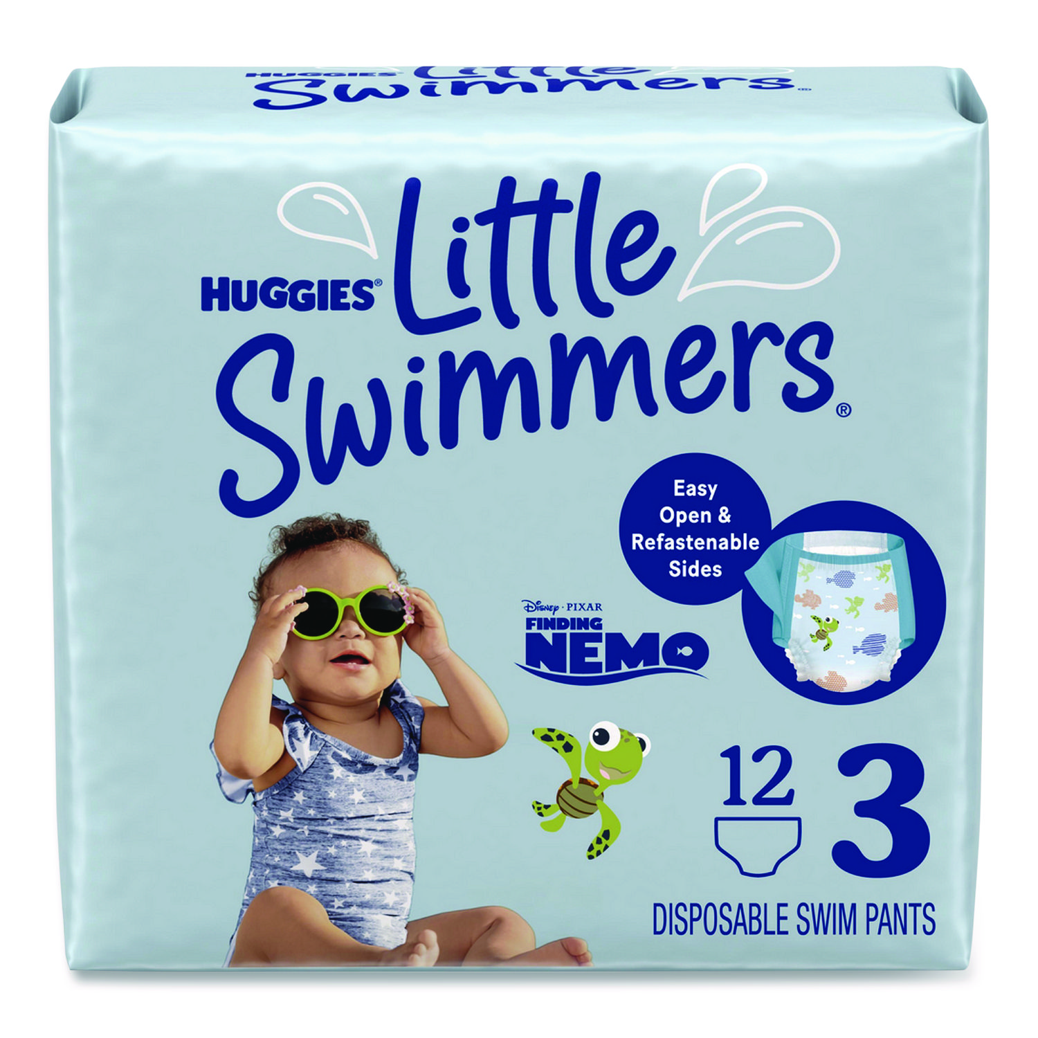 Little Swimmers, Size 3, 16 lbs to 26 lbs, 12/Pack, 8 Packs/Carton