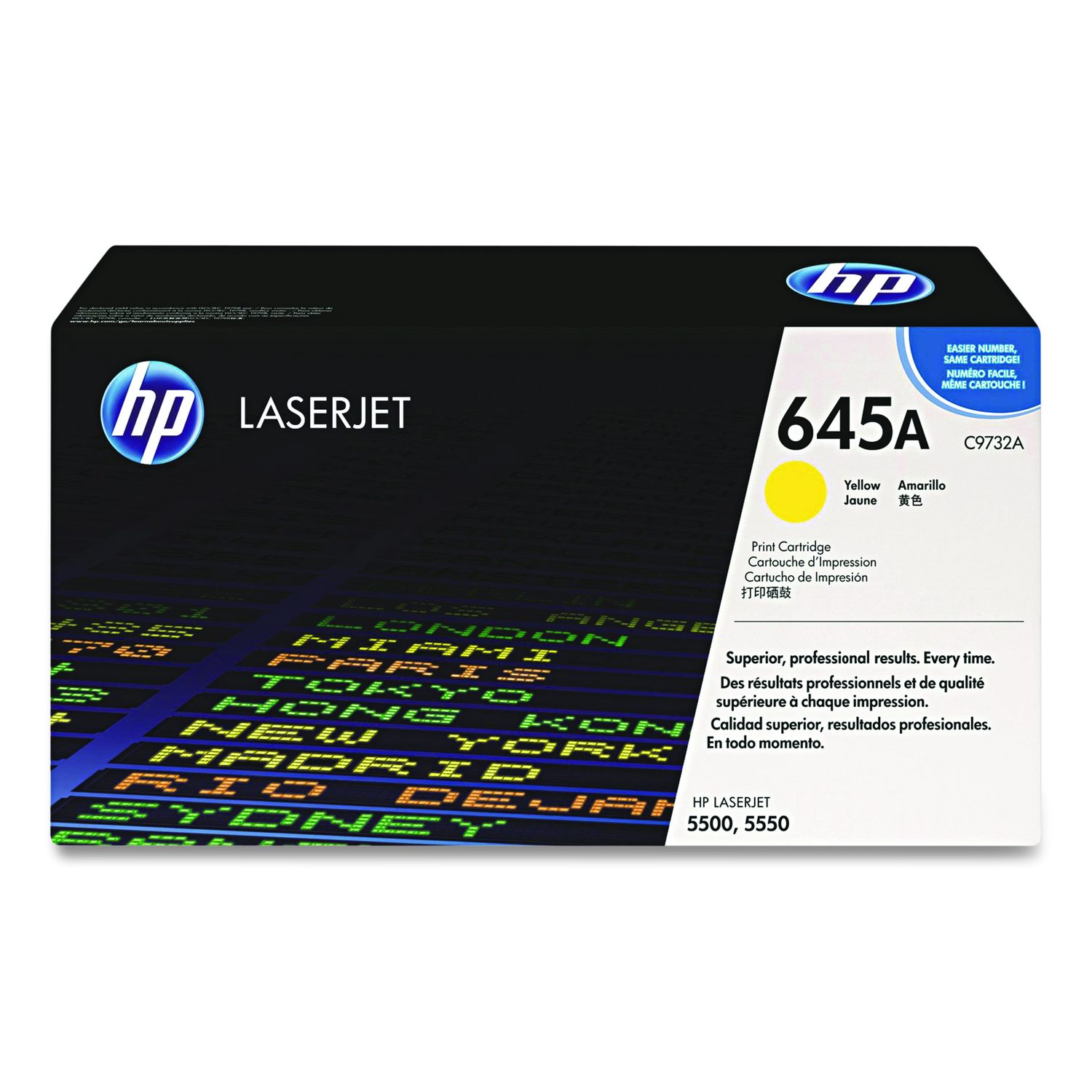 Toner Jaune Compatible C9732A Pour HP Laserjet 5500, 5550, 645A - Marque Visiodirect - Garantie 1 An | Cartouche D'encre Remplacement