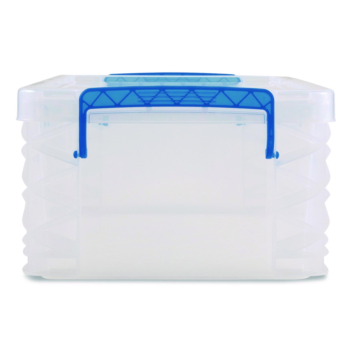 Super Stacker Lift-Off Lid Storage Tote, 14.25 x 10.3 x 6.5, Transparent/Blue
