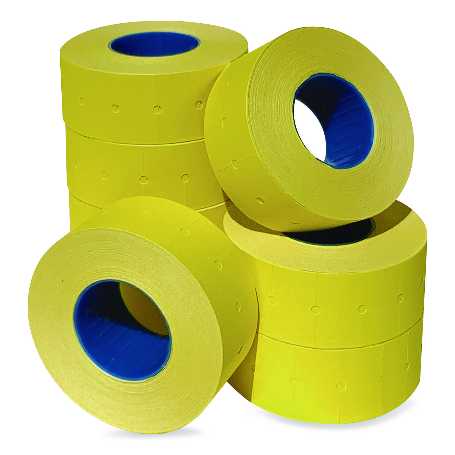 Punch-Hole Lavel, 0.83 x 0.47, Yellow, 1,000/Roll, 8 Rolls/Pack