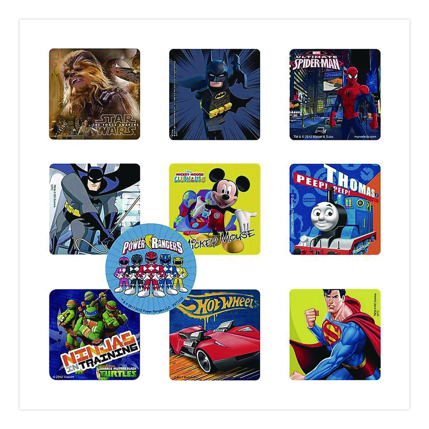 Cars, Trucks and Heroes Sticker Sampler Pack, Randomly Assorted Illustrations and Colors, 1,000/Box