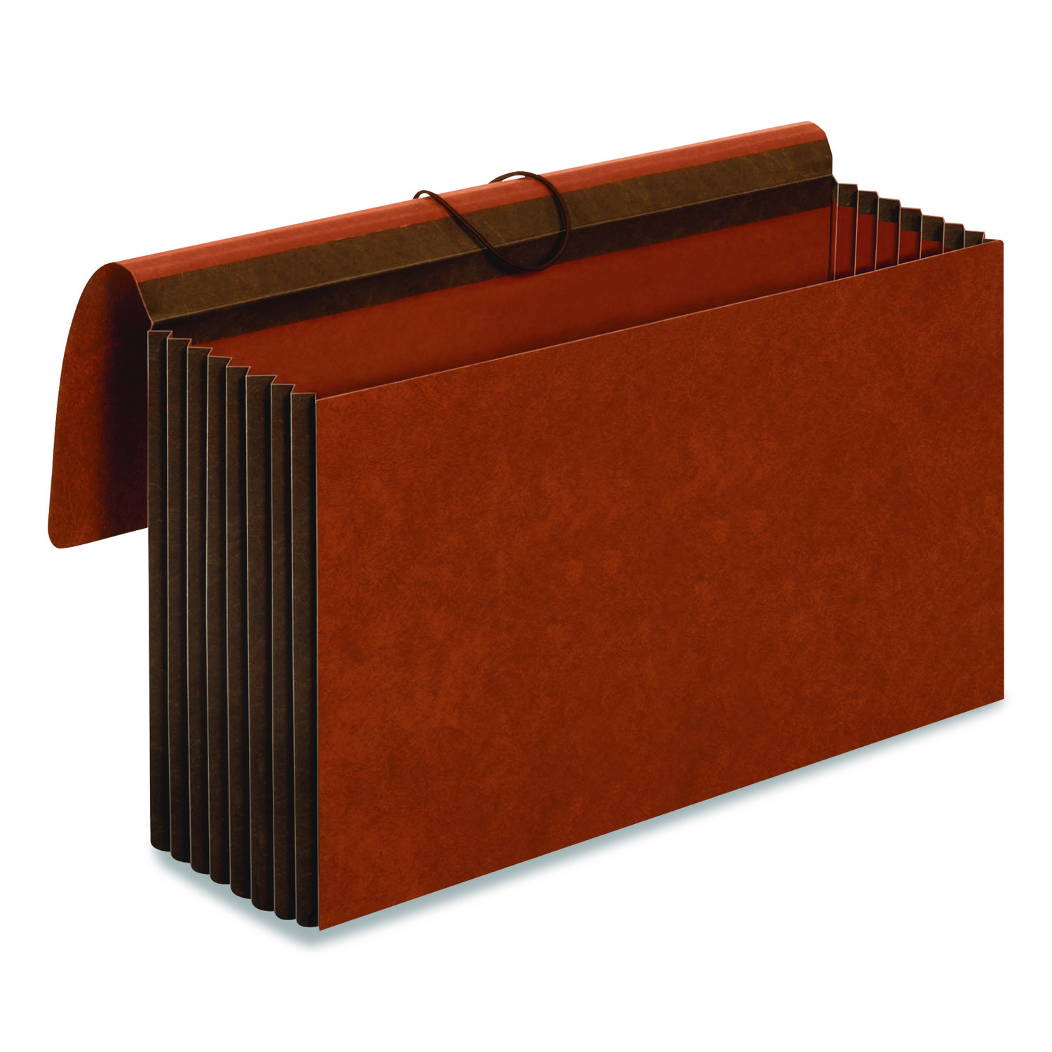 Heavy-Duty Expanding Wallet, 7" Expansion, 1 Section, Elastic Cord Closure, Legal Size, Redrope