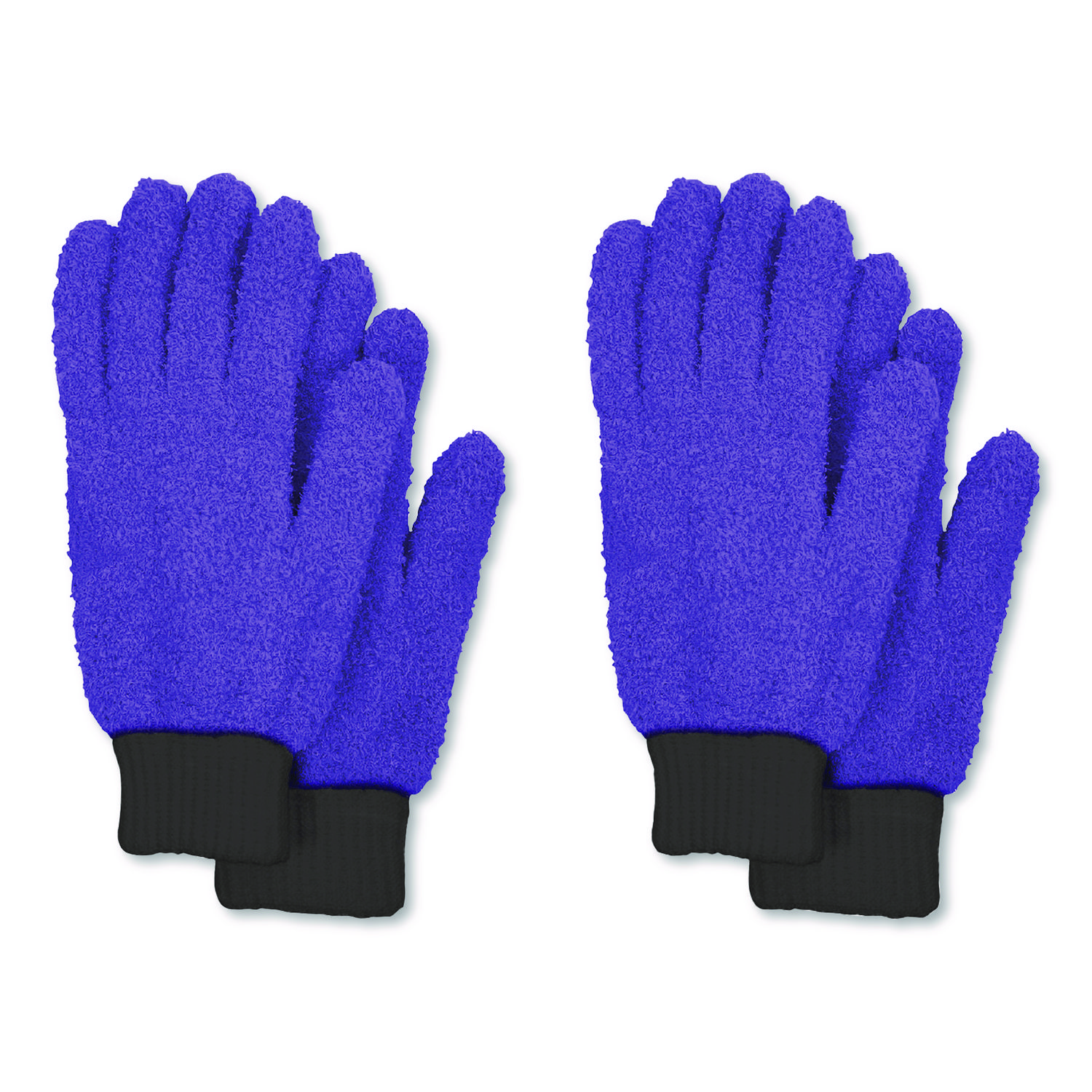 Microfiber Dusting Gloves, Purple with Black Cuffs, 4 Gloves