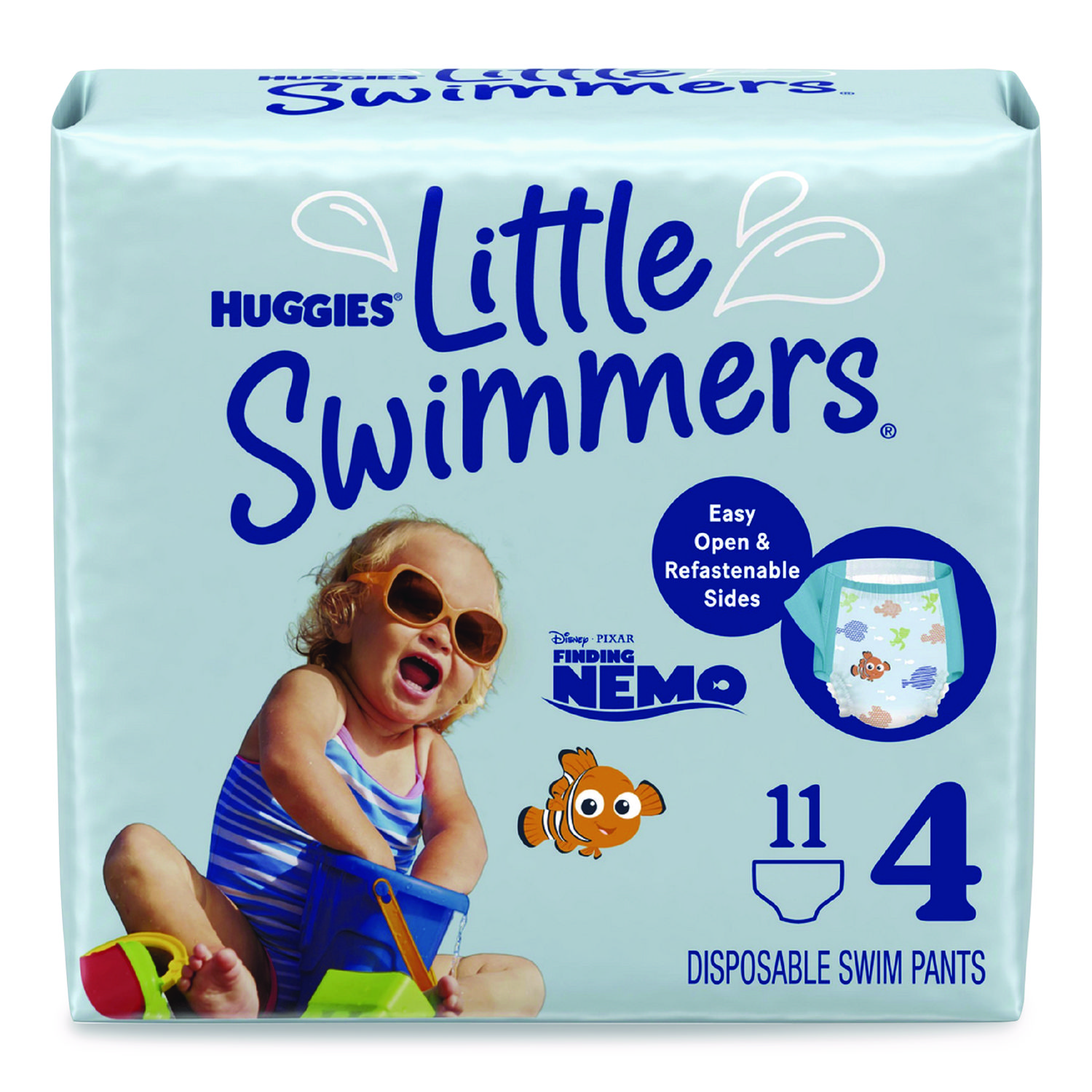 Little Swimmers, Size 4, 24 lbs to 34 lbs, 11/Pack, 8 Packs/Carton