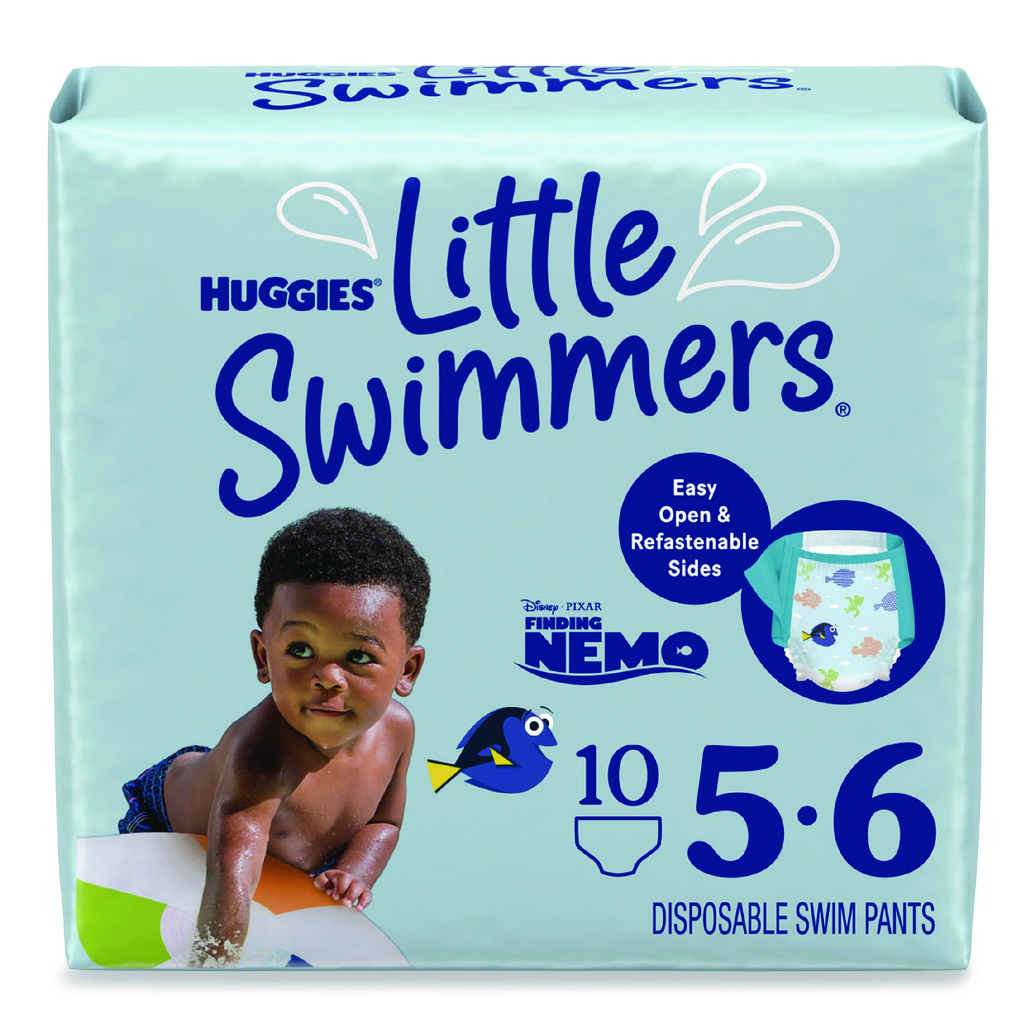 Little Swimmers, Size 5-6, 32 lbs and Up, 10/Pack, 8 Packs/Carton