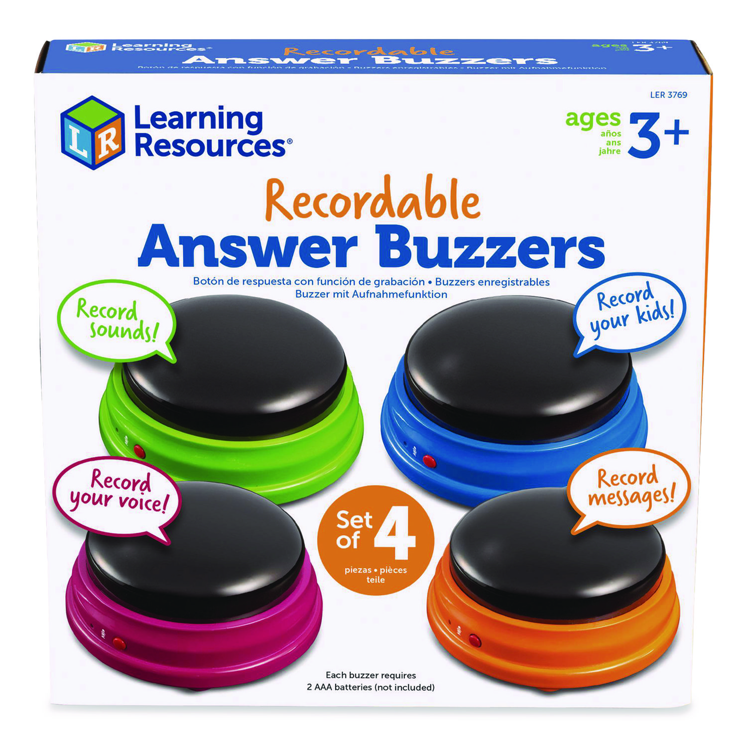 Recordable Answer Buzzers, Ages 3 and Up, 4 Buzzers
