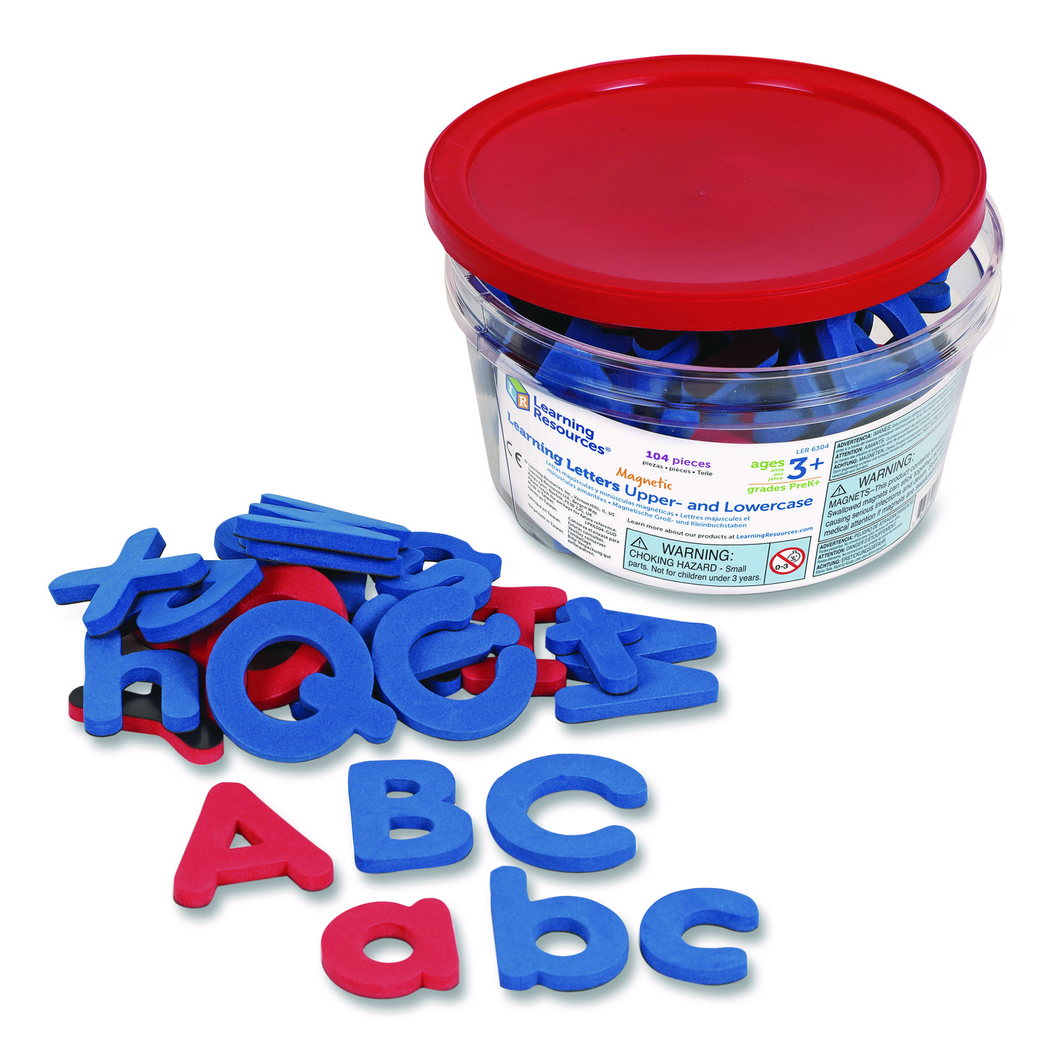 Soft Foam Magnetic Learning Letters, 1.5" Tall, Assorted Color Characters, 104 Pieces